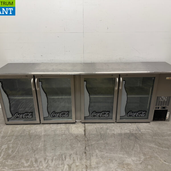 Gamko Bar Cooler en acier inoxydable 4 portes battantes en verre 254,5 cm 230V Horeca