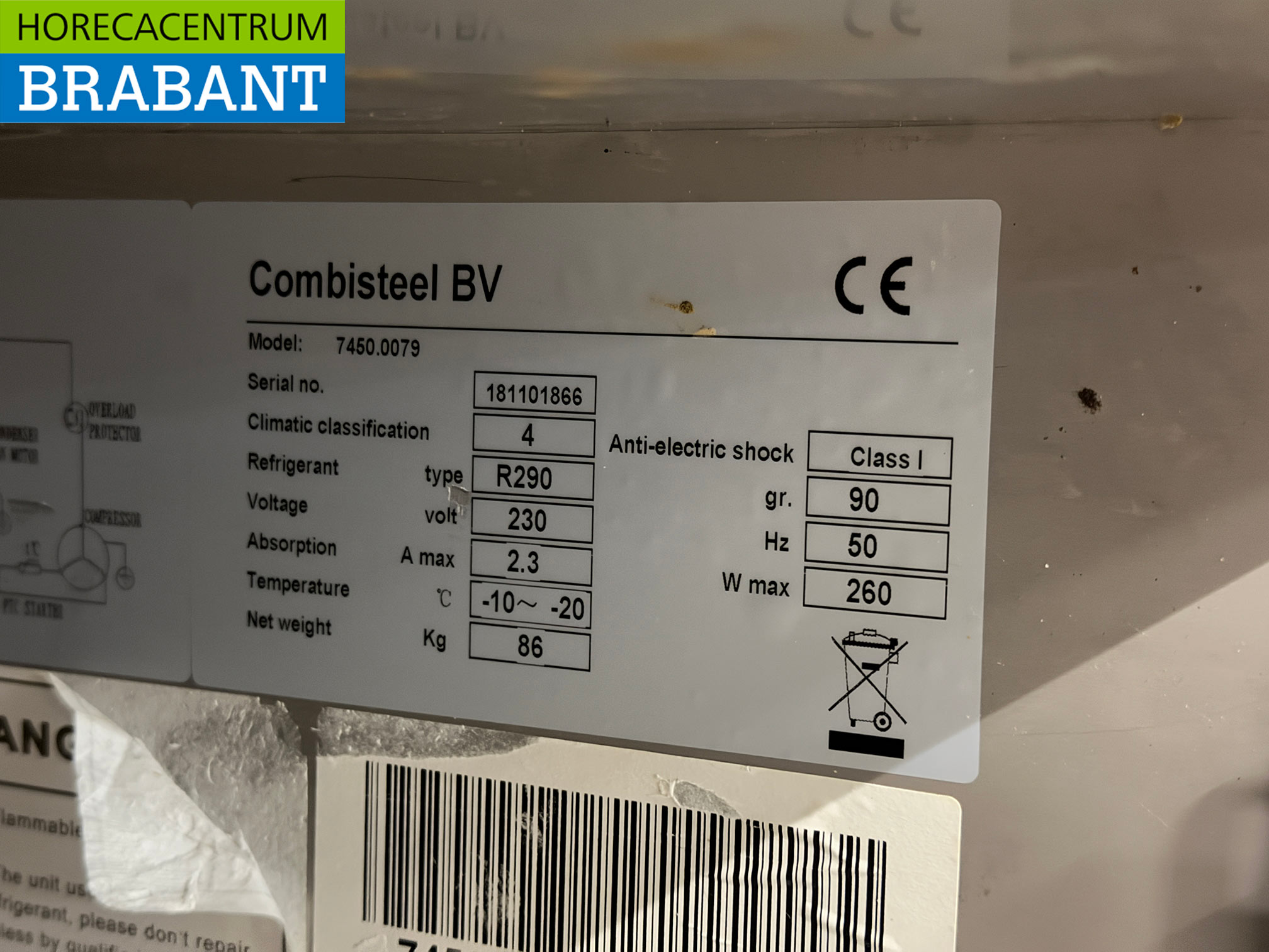 Acier inoxydable Combisteel Comptoir réfrigéré 2 portes 94,3 cm 230V Horeca – Image 5