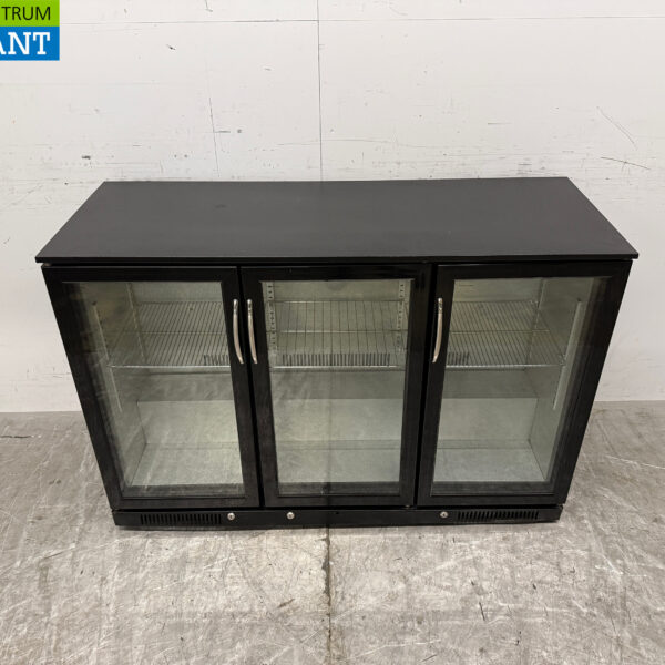 Bar glacière 3 portes battantes en verre 298 litres 133,5 cm 230V Horeca