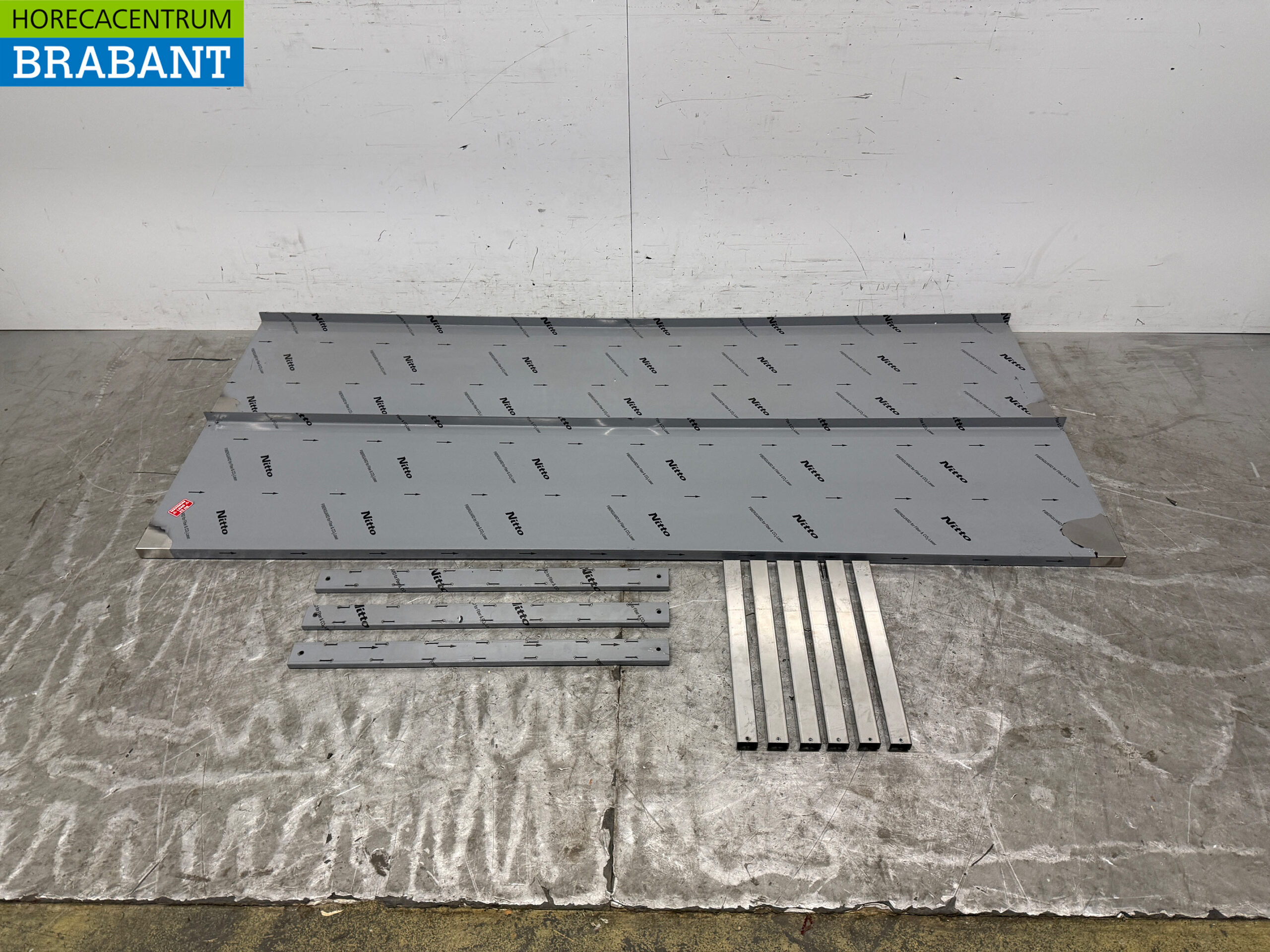 Étagère double en acier inoxydable 200 x 40 cm Horeca