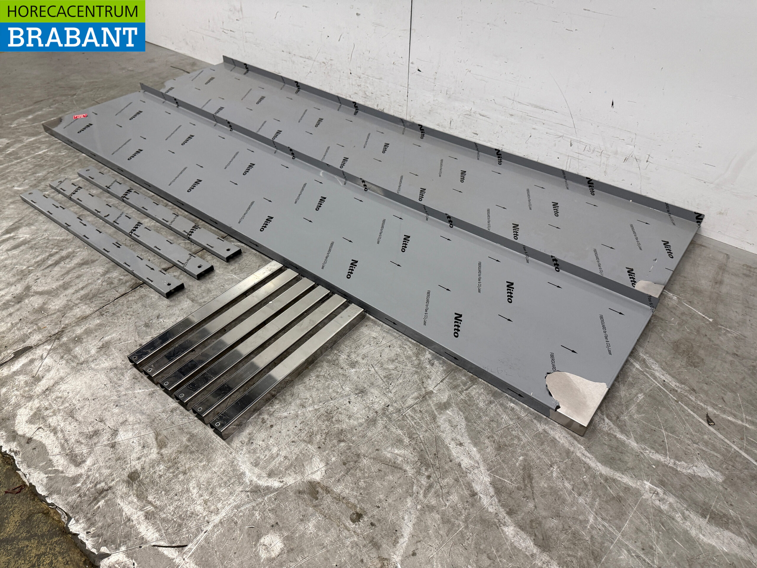 Étagère double en acier inoxydable 200 x 40 cm Horeca – Image 2