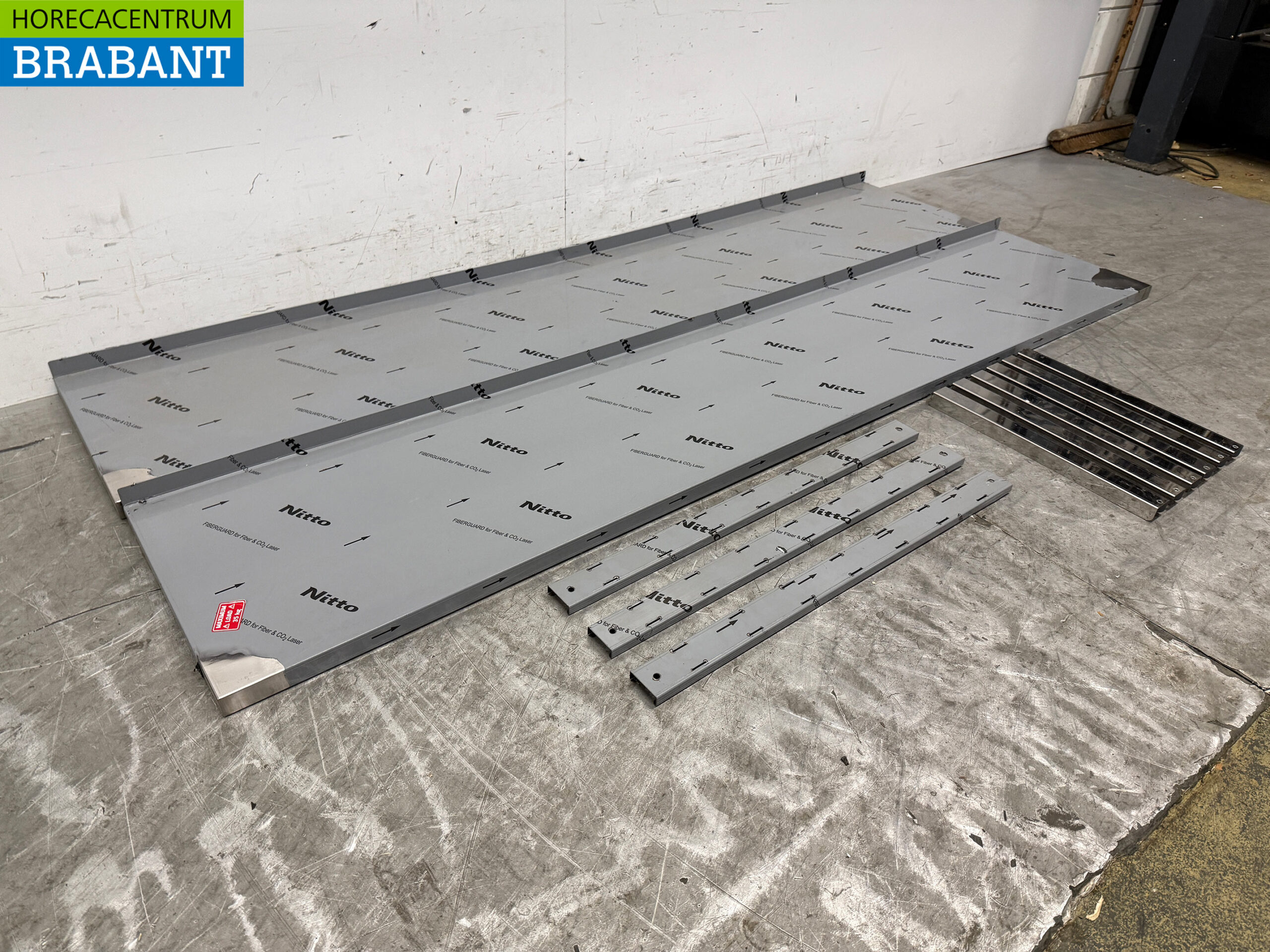 Étagère double en acier inoxydable 200 x 40 cm Horeca – Image 3