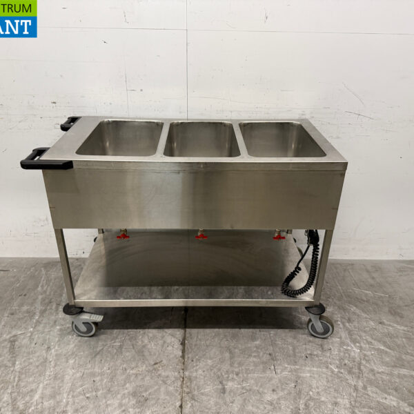 Hupfer Bain Marie en acier inoxydable Cart 3 x 1/1 GN 230V Horeca