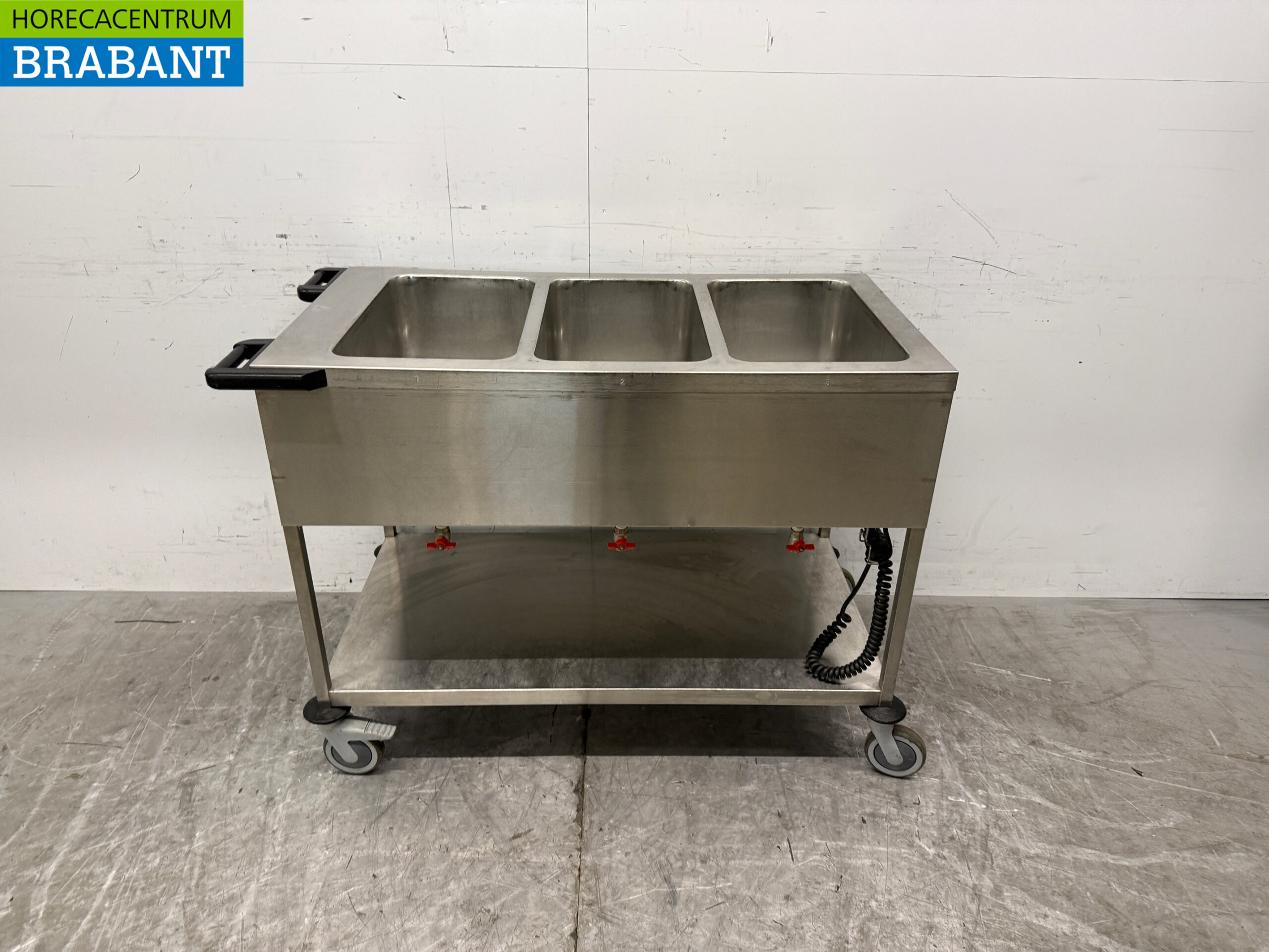Hupfer Bain Marie en acier inoxydable Cart 3 x 1/1 GN 230V Horeca