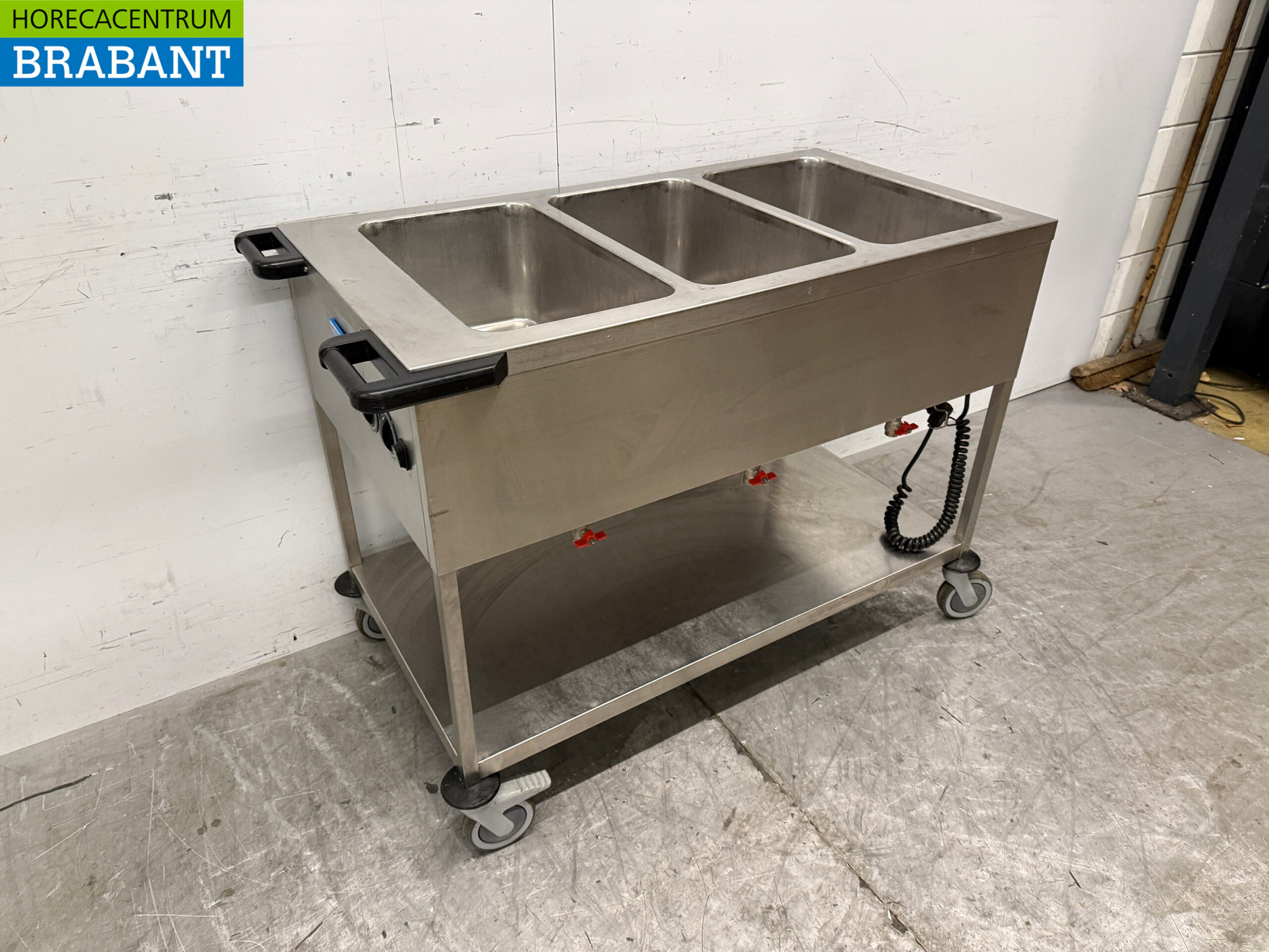 Hupfer Bain Marie en acier inoxydable Cart 3 x 1/1 GN 230V Horeca – Image 3