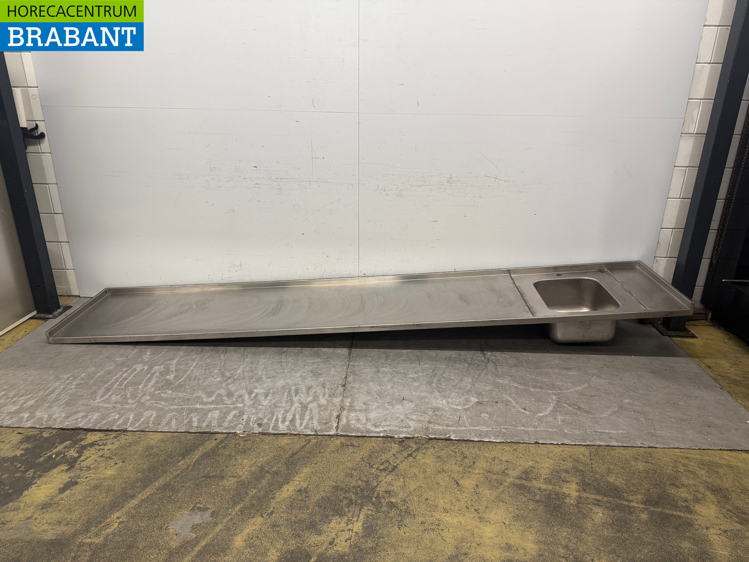 Bac d'évier en acier inoxydable Evier 372 x 70 cm Horeca