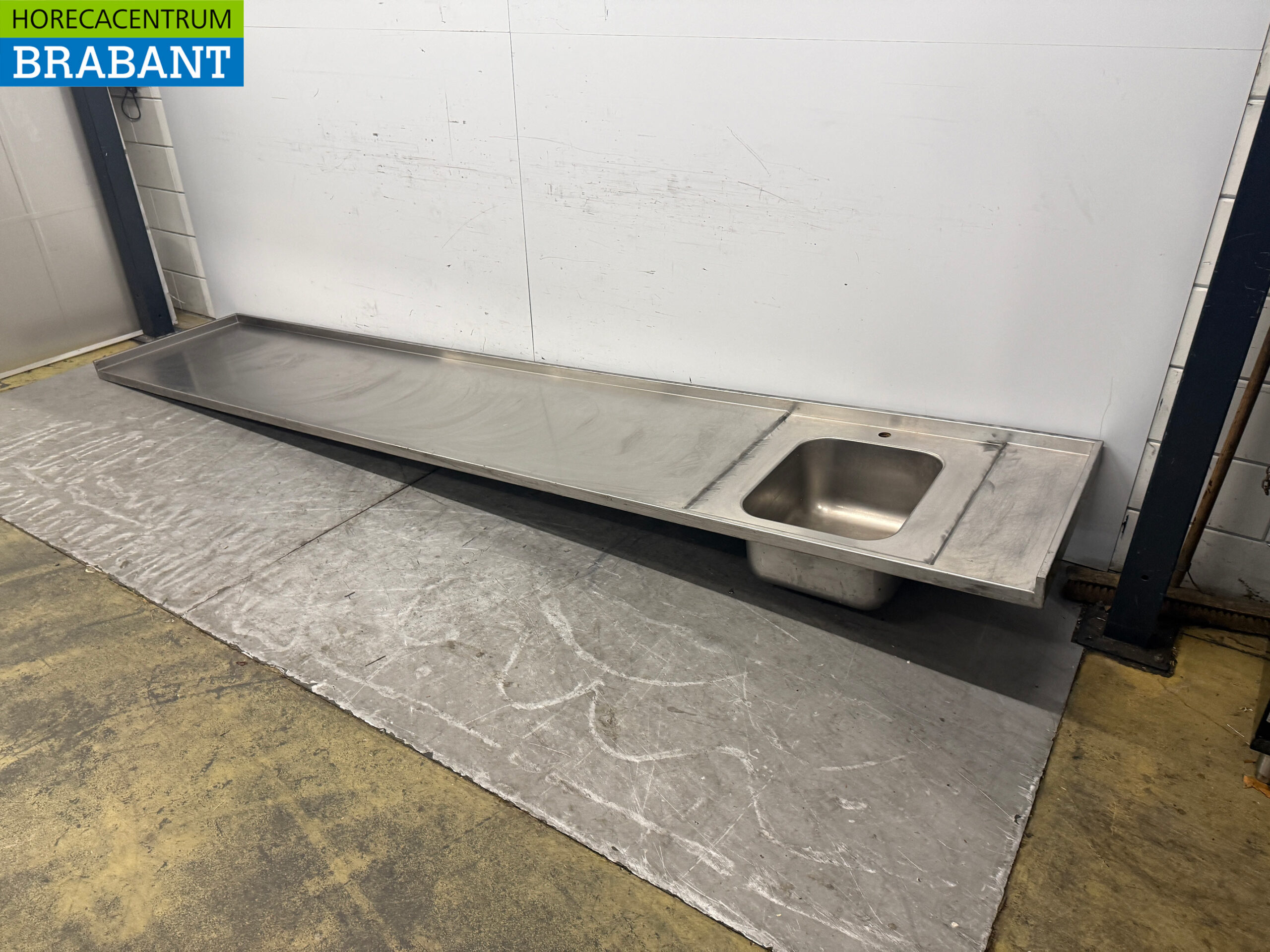 Bac d'évier en acier inoxydable Evier 372 x 70 cm Horeca – Image 2