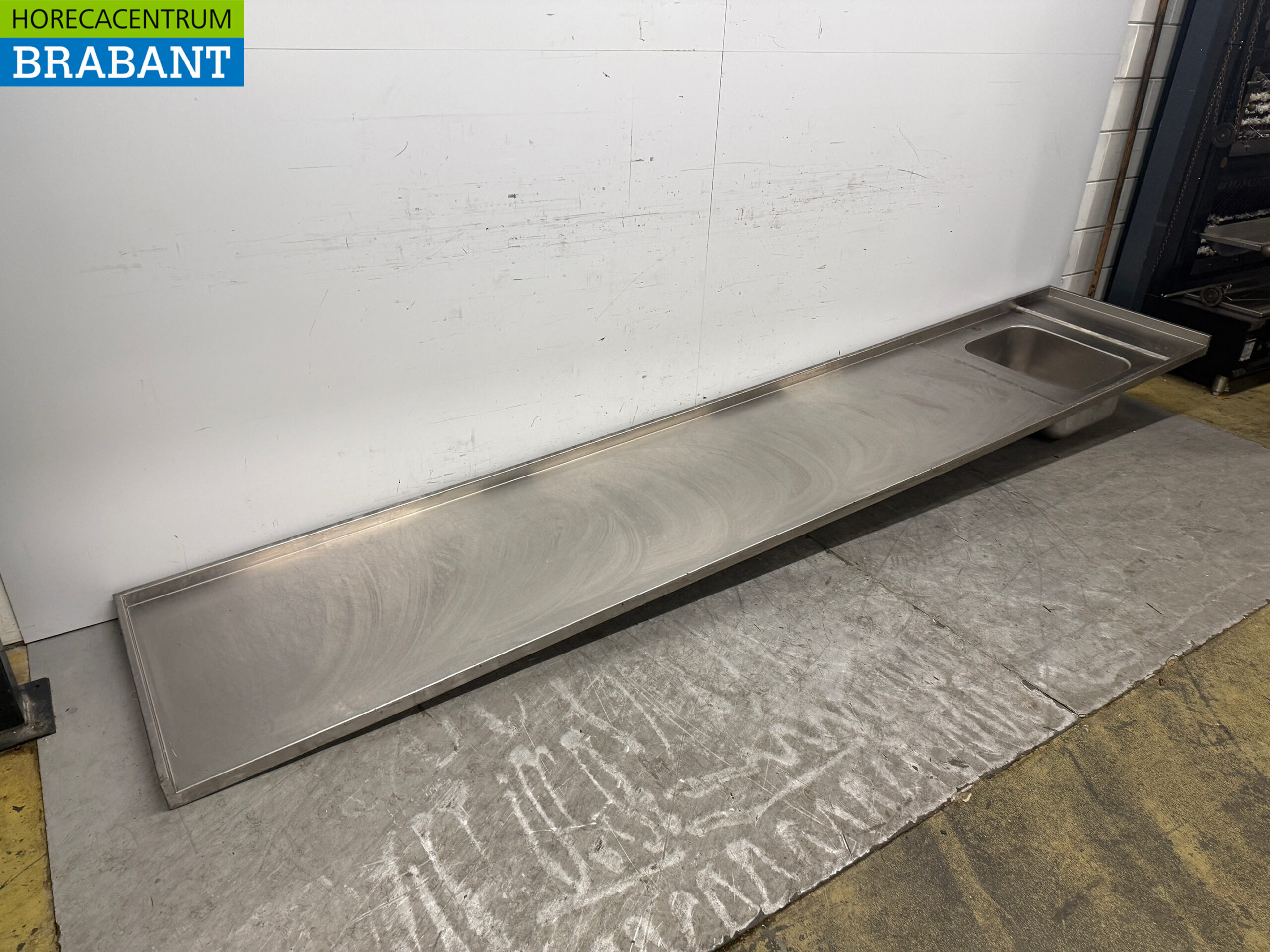 Bac d'évier en acier inoxydable Evier 372 x 70 cm Horeca – Image 3