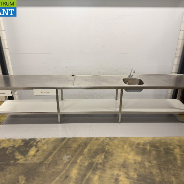 Évier en acier inoxydable Évier avec robinet 420 x 70 x 91 cm Restauration