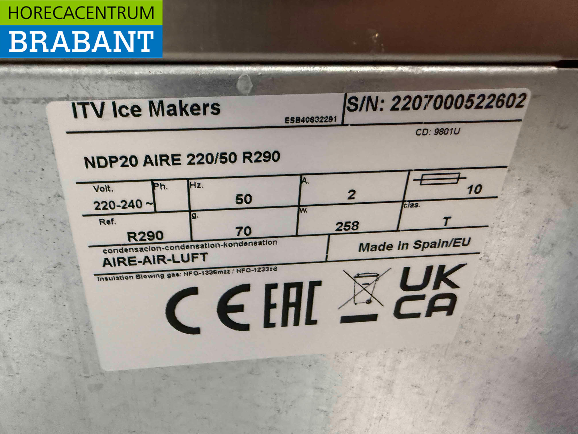 Machine à glaçons ITV en acier inoxydable 21 kg/24h bunker 6 kilos 230V Horeca – Image 4
