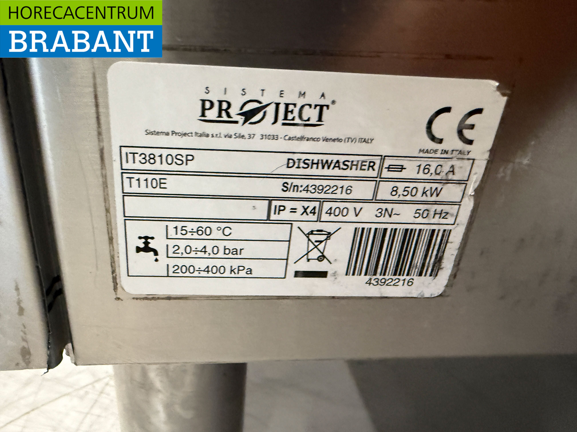 Lave-vaisselle coulissant Zanussi HHT8 en acier inoxydable 400V Restauration (kopie) – Image 7
