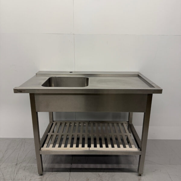 Table d'alimentation en acier inoxydable pour lave-vaisselle à poussoir 115 x 70 x 87,5 cm Horeca