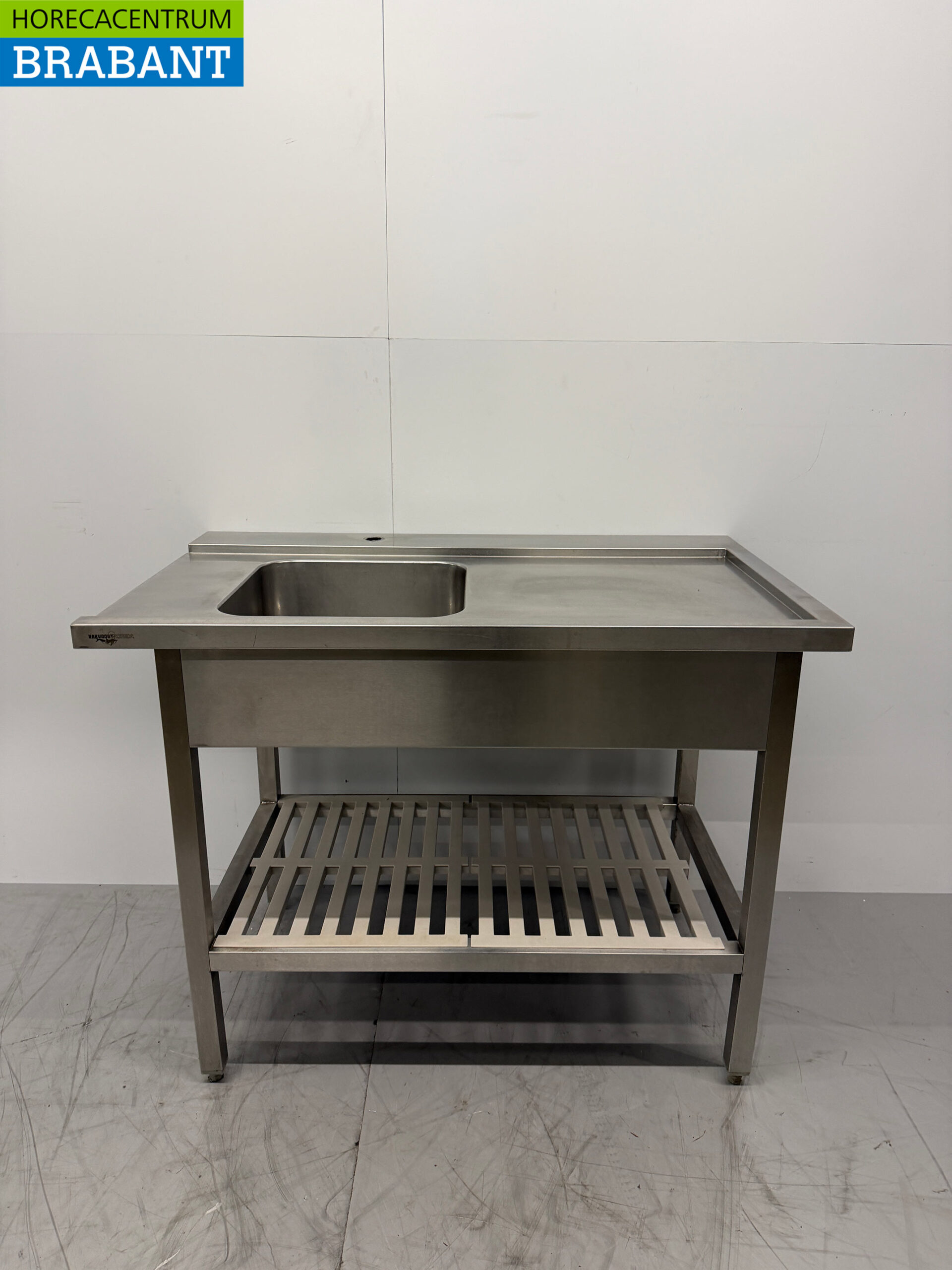 Table d'alimentation en acier inoxydable pour lave-vaisselle à poussoir 115 x 70 x 87,5 cm Horeca