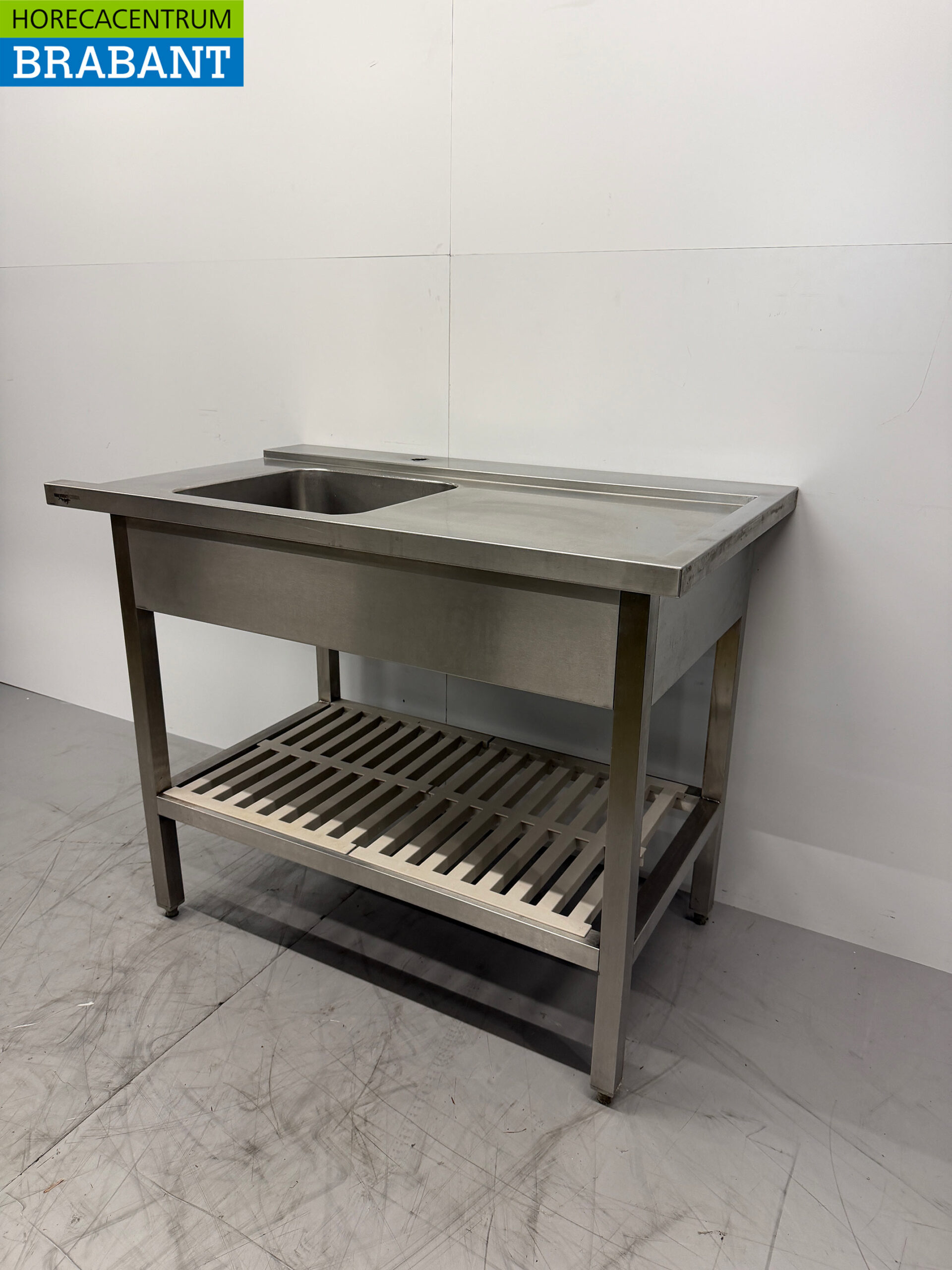 Table d'alimentation en acier inoxydable pour lave-vaisselle à poussoir 115 x 70 x 87,5 cm Horeca – Image 2