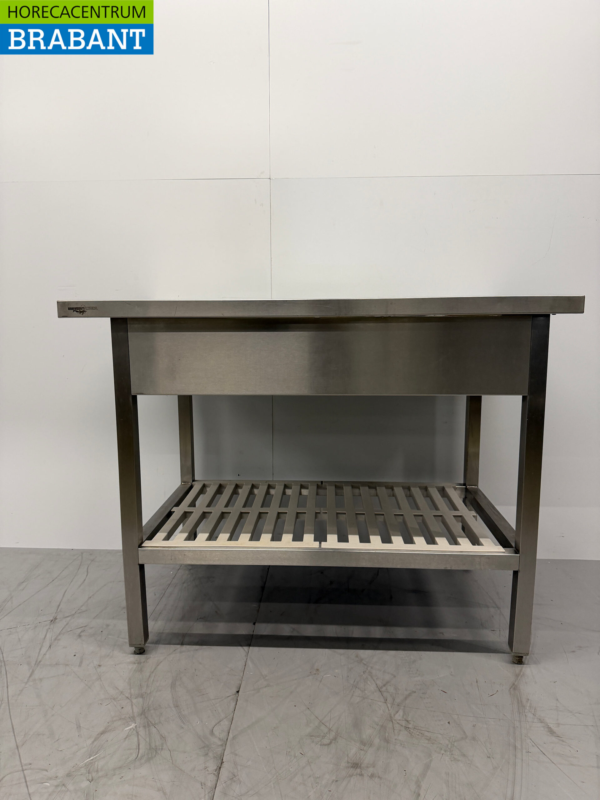 Table d'alimentation en acier inoxydable pour lave-vaisselle à poussoir 115 x 70 x 87,5 cm Horeca – Image 4
