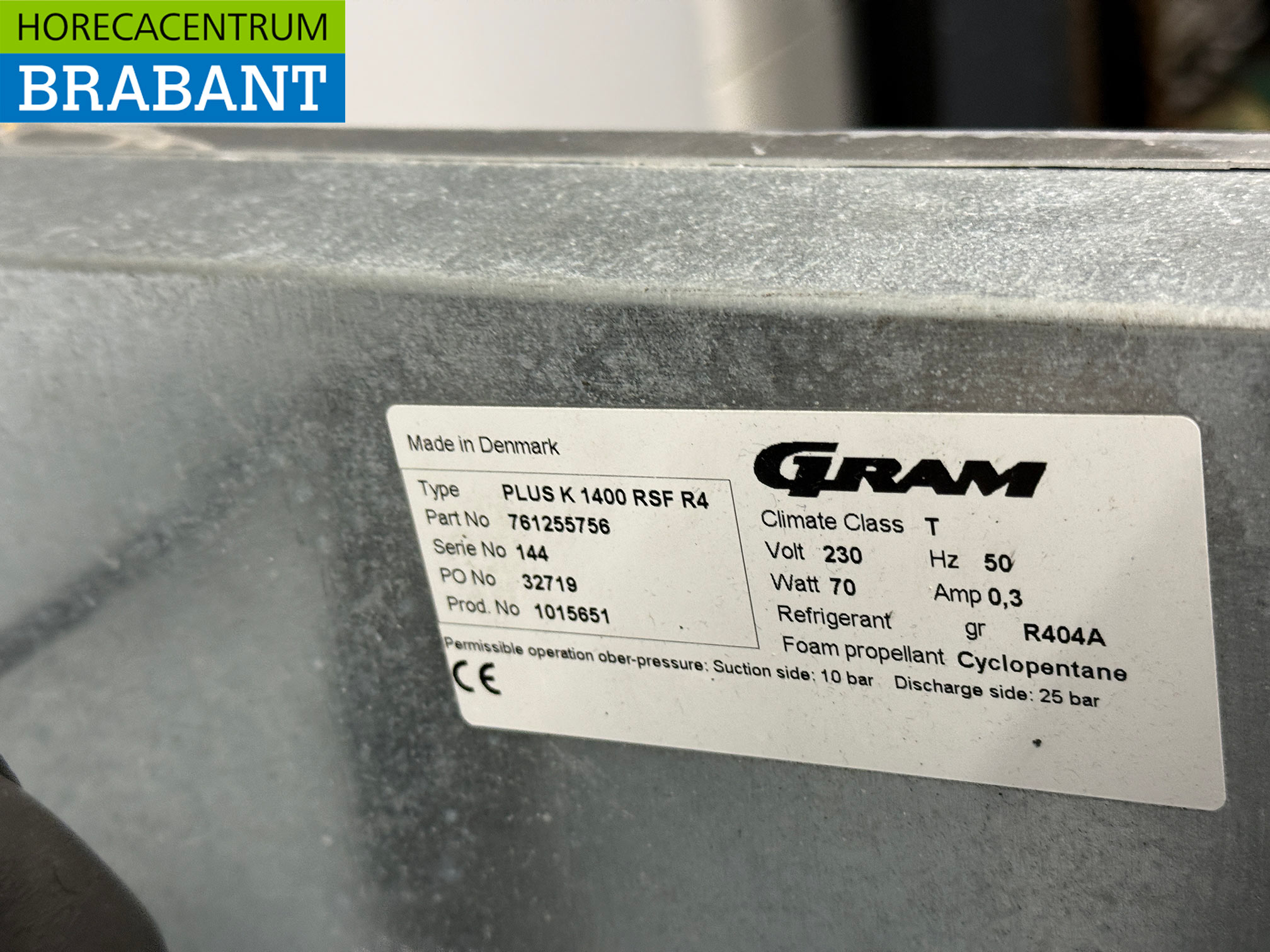 Réfrigérateur double porte Gram en acier inoxydable 1400 litres 230V Horeca – Image 5