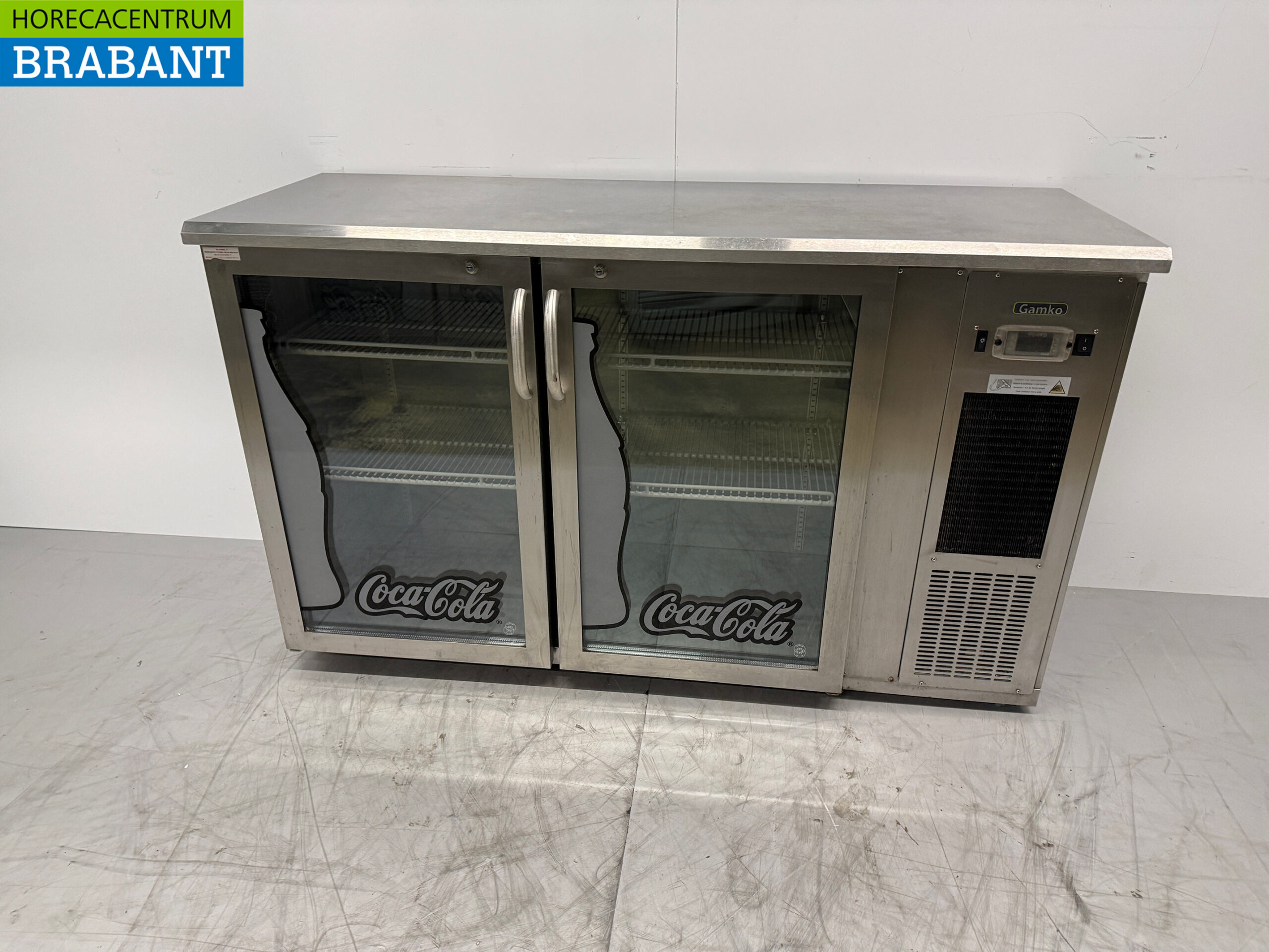 Gamko Bar Cooler en acier inoxydable 2 portes battantes en verre 143,5 cm 230V Horeca