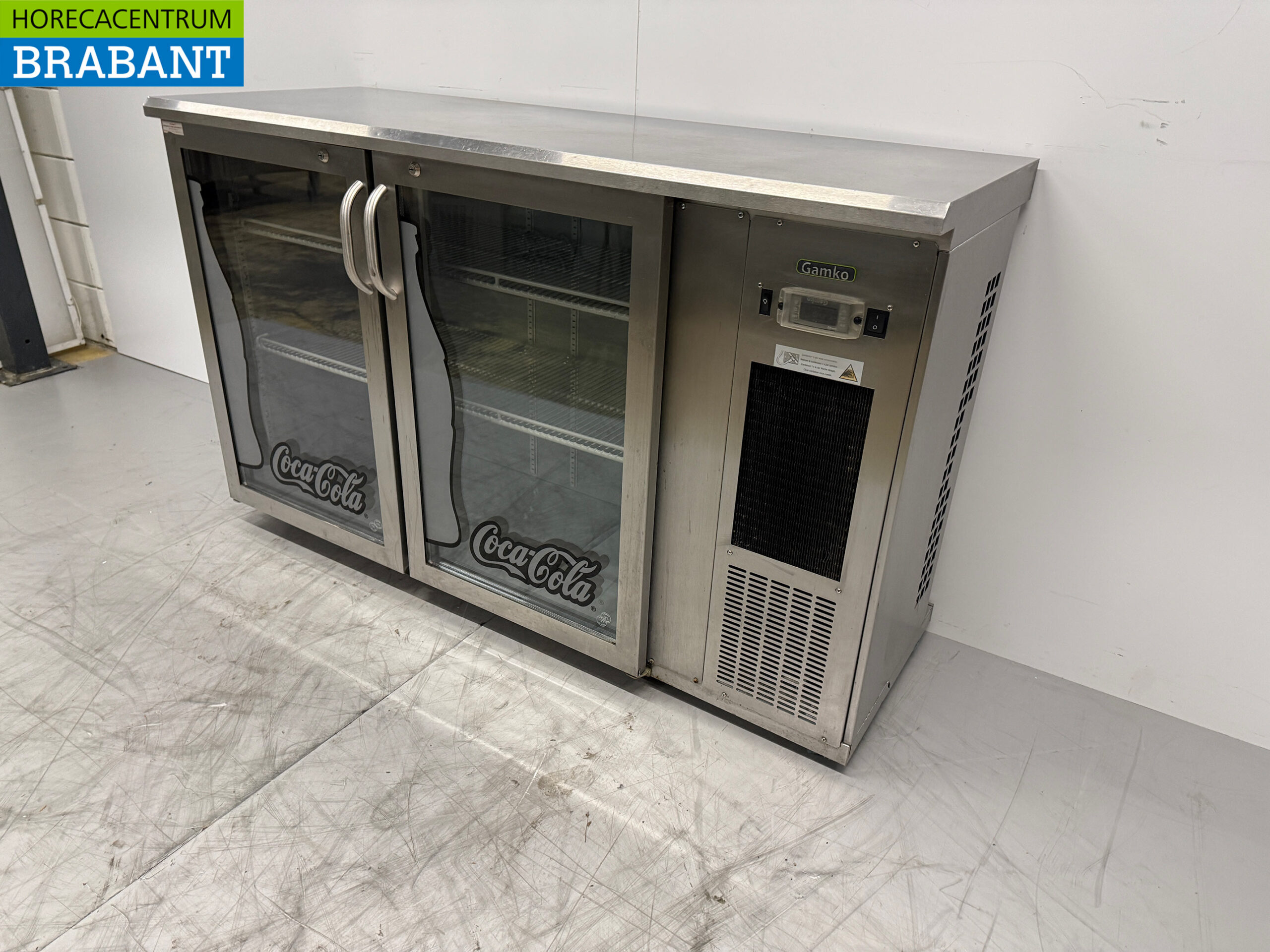 Gamko Bar Cooler en acier inoxydable 2 portes battantes en verre 143,5 cm 230V Horeca – Image 2