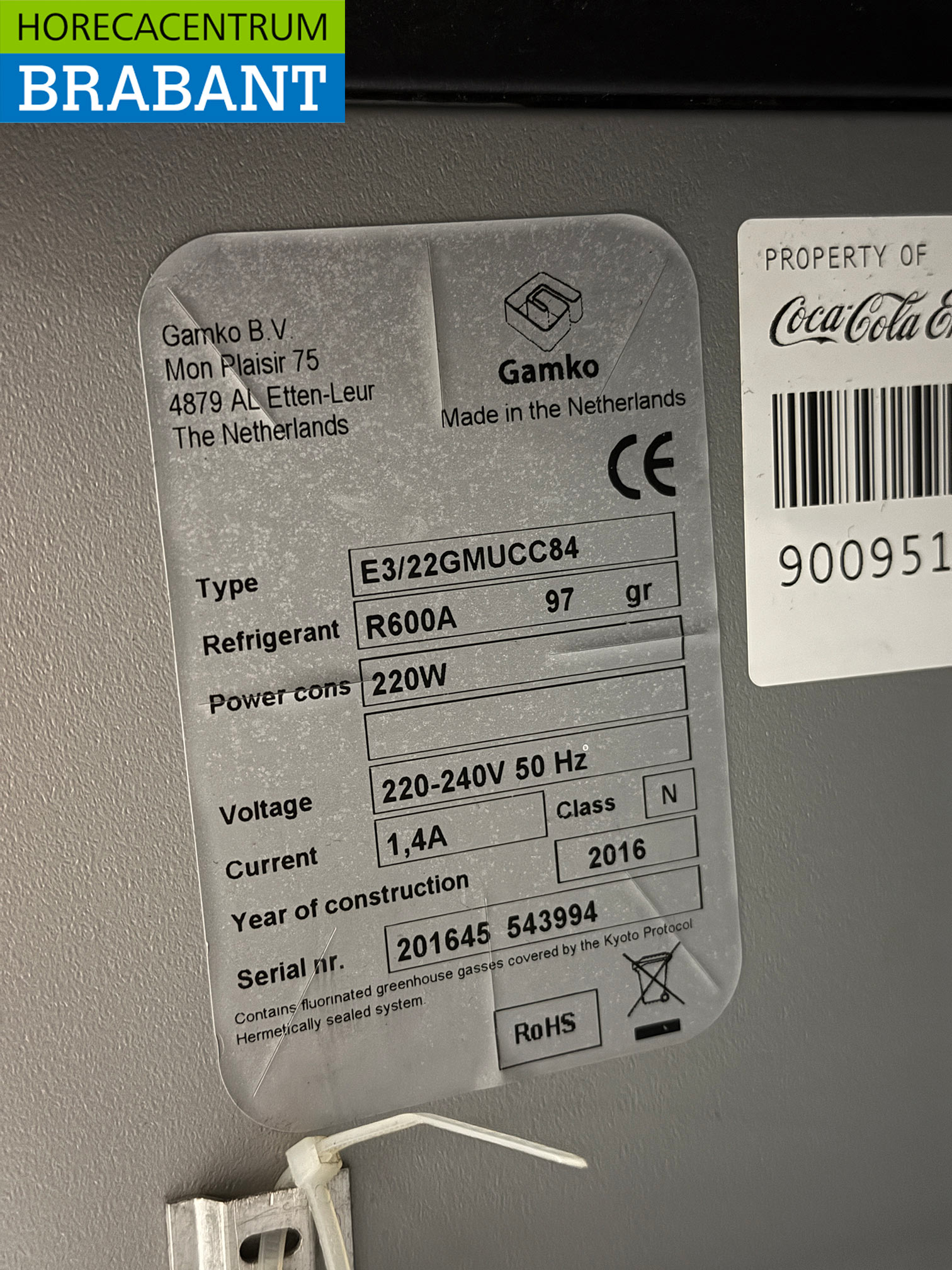 Gamko Bar Cooler en acier inoxydable 2 portes battantes en verre 143,5 cm 230V Horeca – Image 5