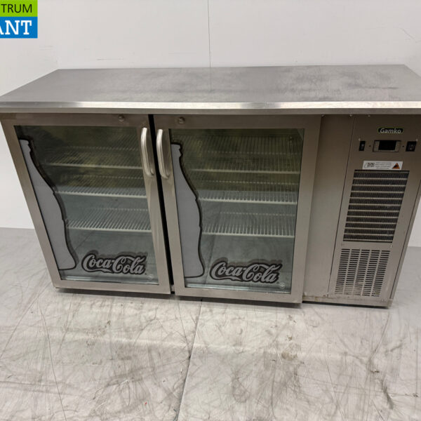 Gamko Bar Cooler en acier inoxydable 2 portes battantes en verre 143,5 cm 230V Horeca