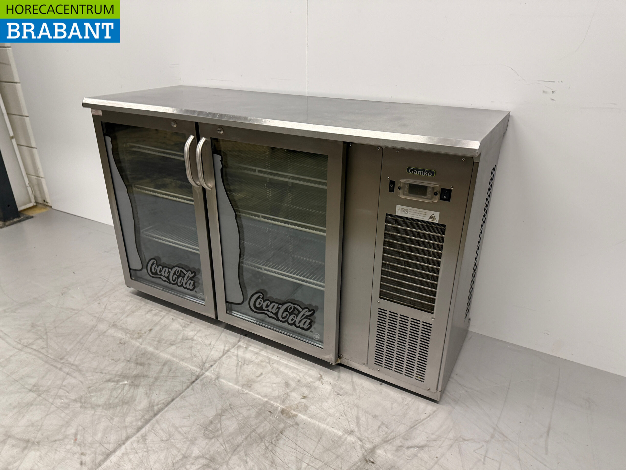 Gamko Bar Cooler en acier inoxydable 2 portes battantes en verre 143,5 cm 230V Horeca – Image 2
