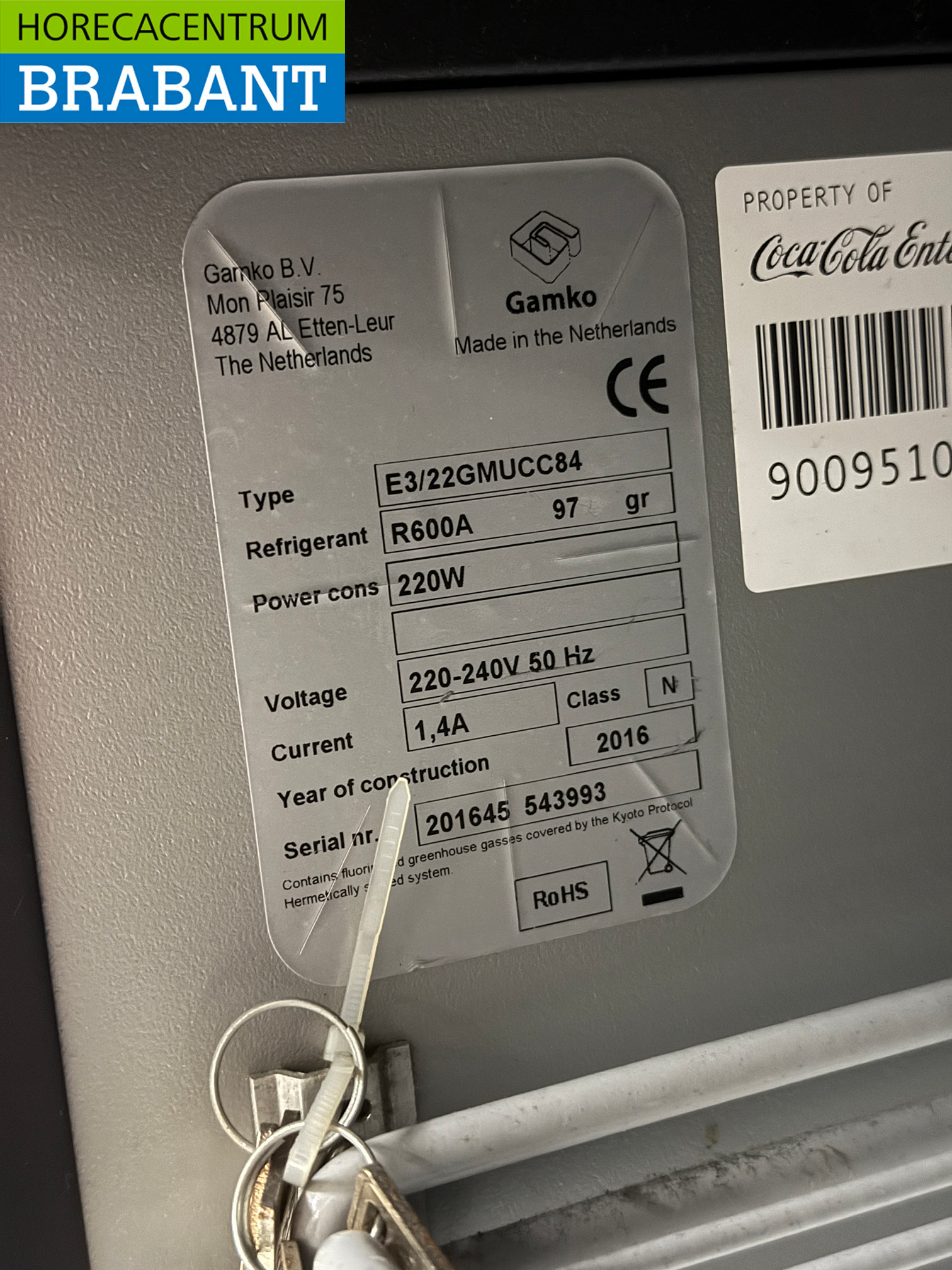 Gamko Bar Cooler en acier inoxydable 2 portes battantes en verre 143,5 cm 230V Horeca – Image 5