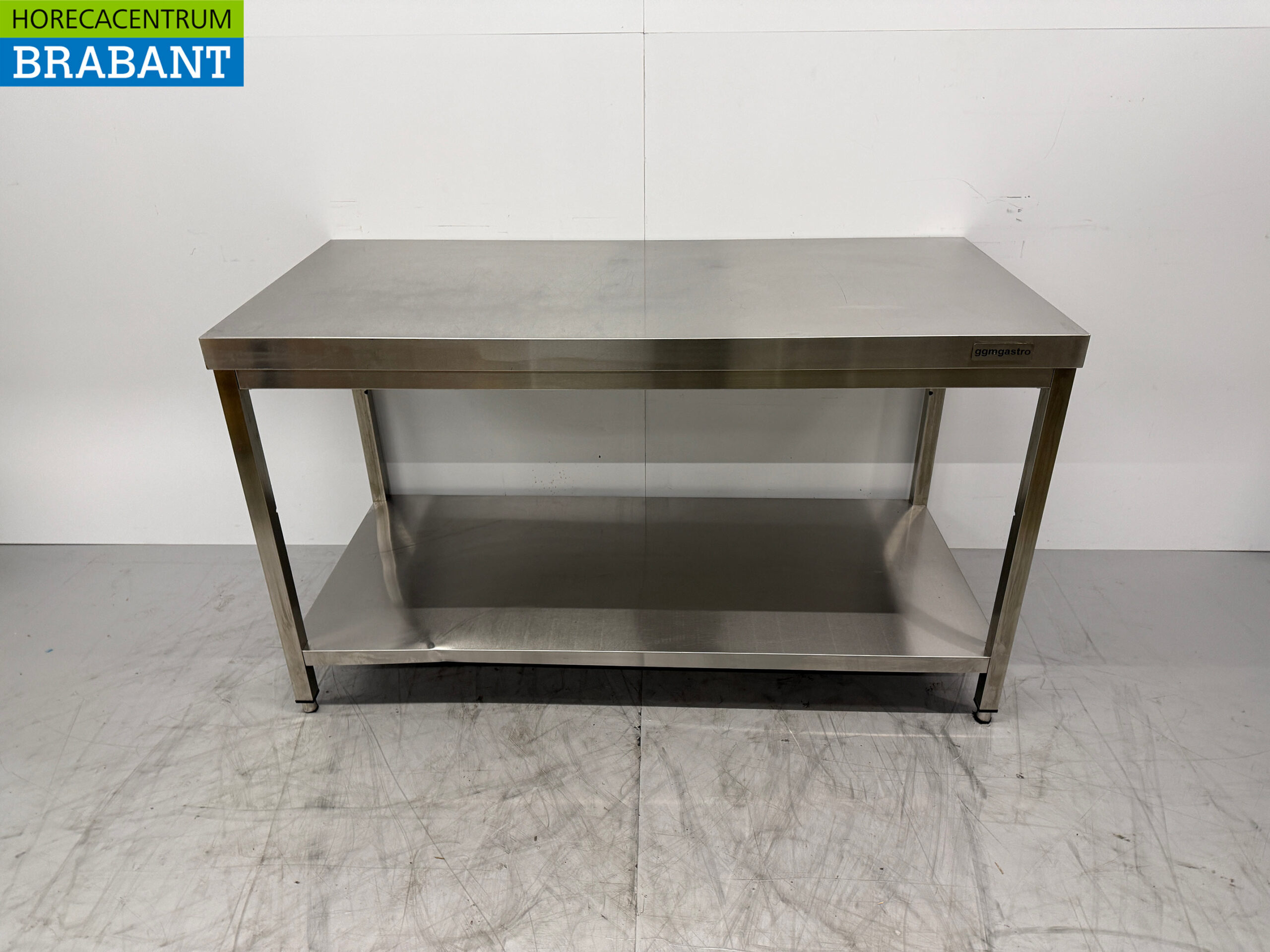 Table de travail en acier inoxydable avec étagère 150 x 70 x 87 cm Restauration