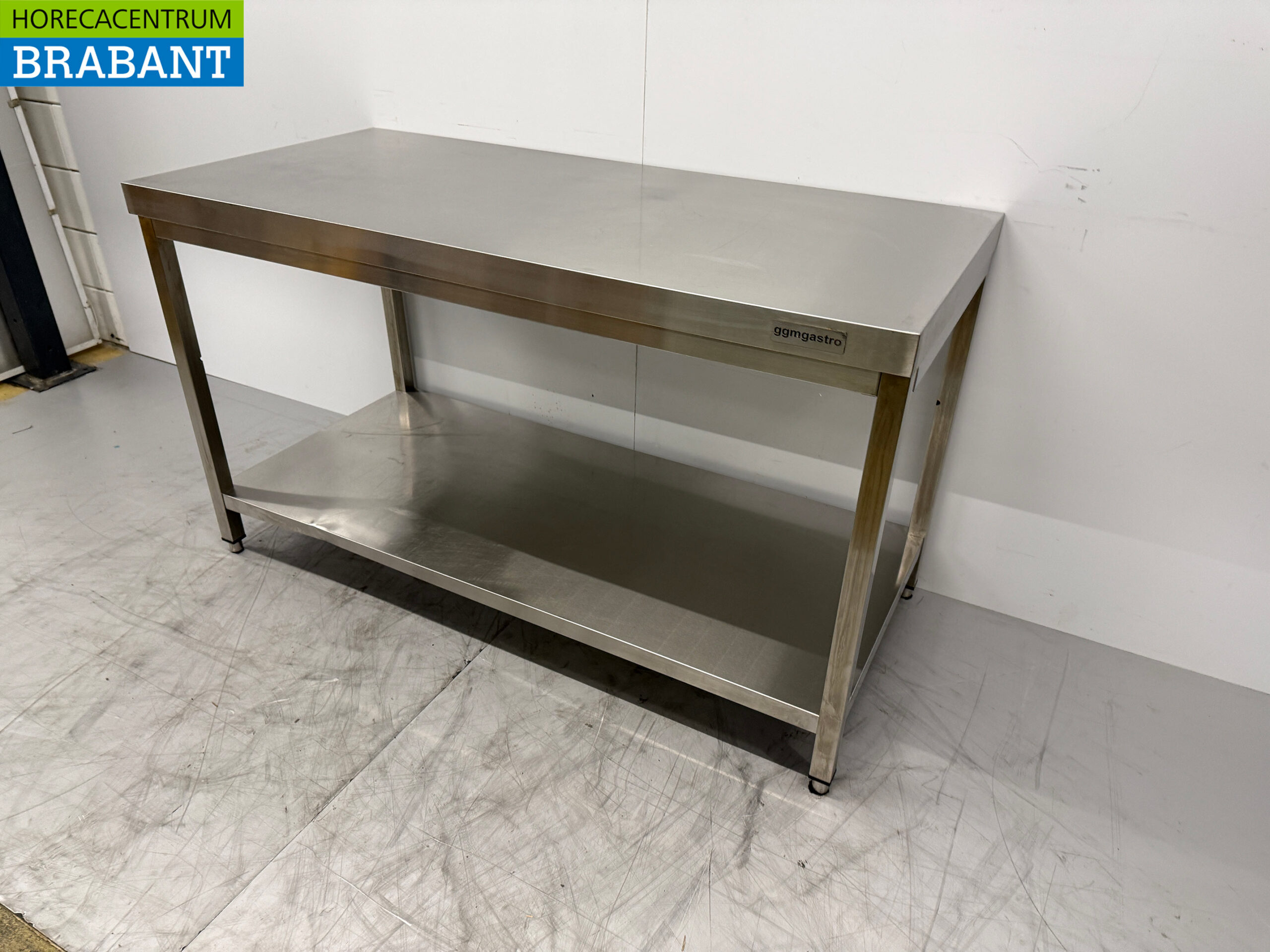 Table de travail en acier inoxydable avec étagère 150 x 70 x 87 cm Restauration – Image 2