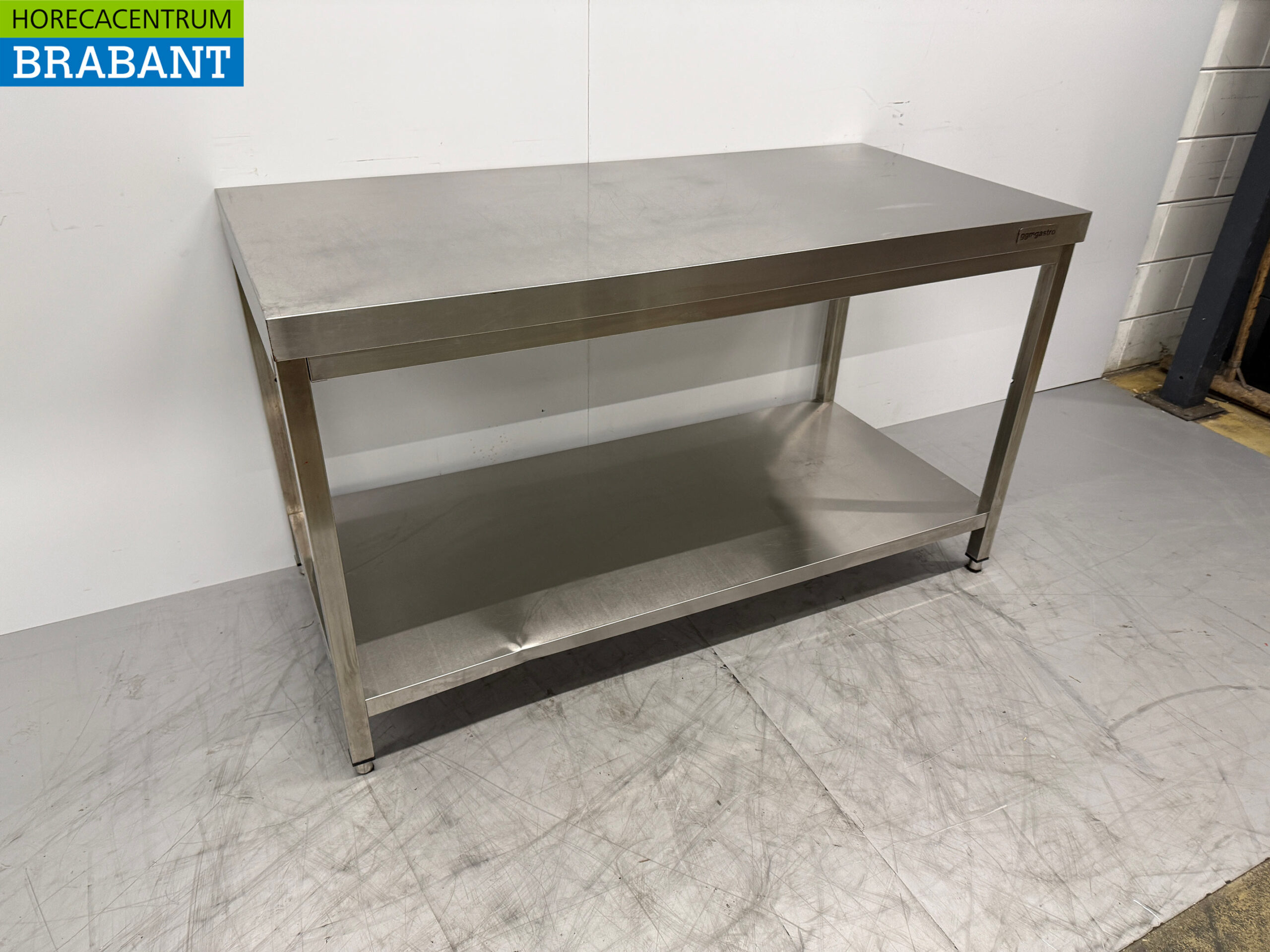 Table de travail en acier inoxydable avec étagère 150 x 70 x 87 cm Restauration – Image 3