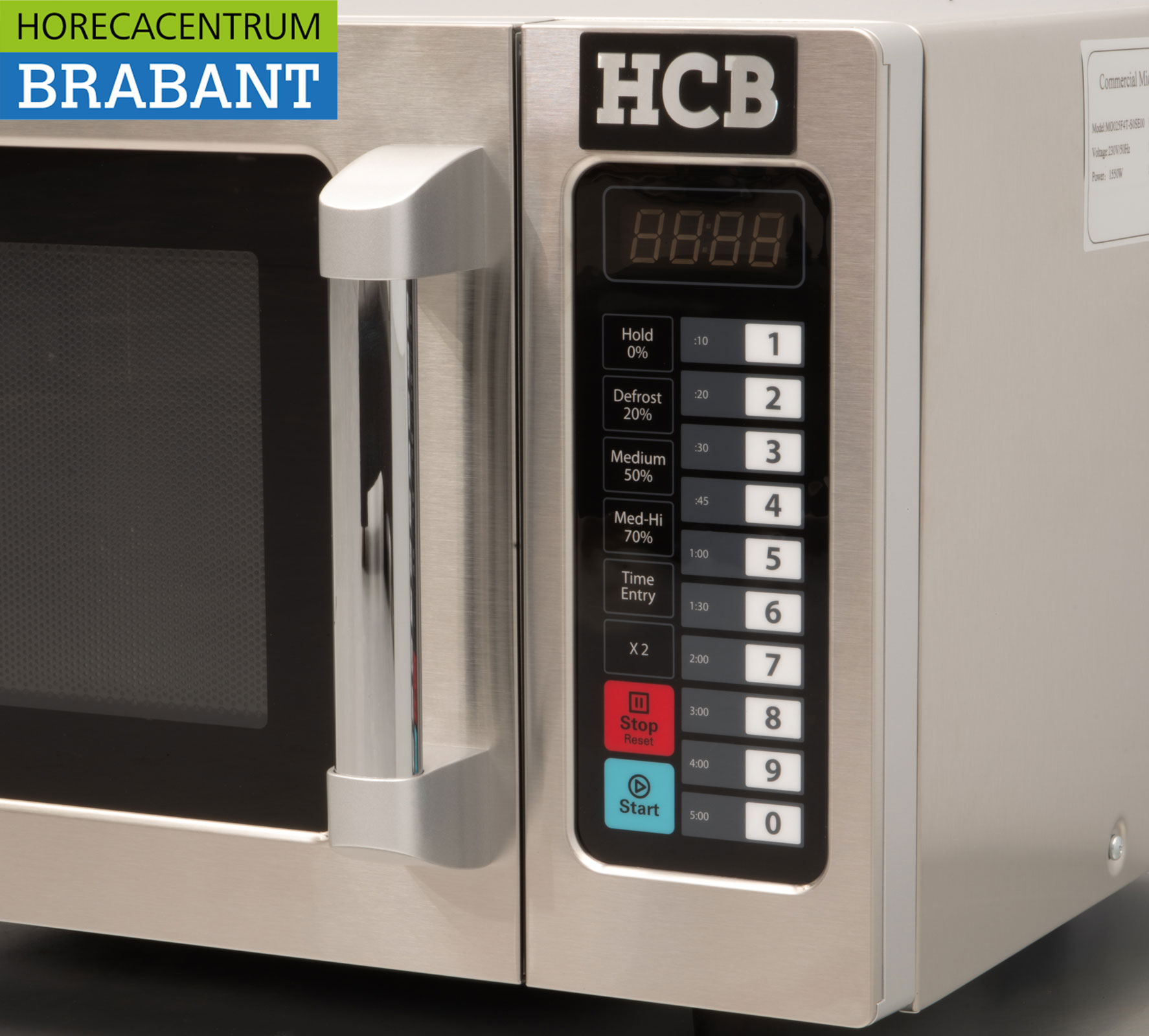 Four à micro-ondes HCB en acier inoxydable 25 litres 1000 watts 230V Horeca – Image 5