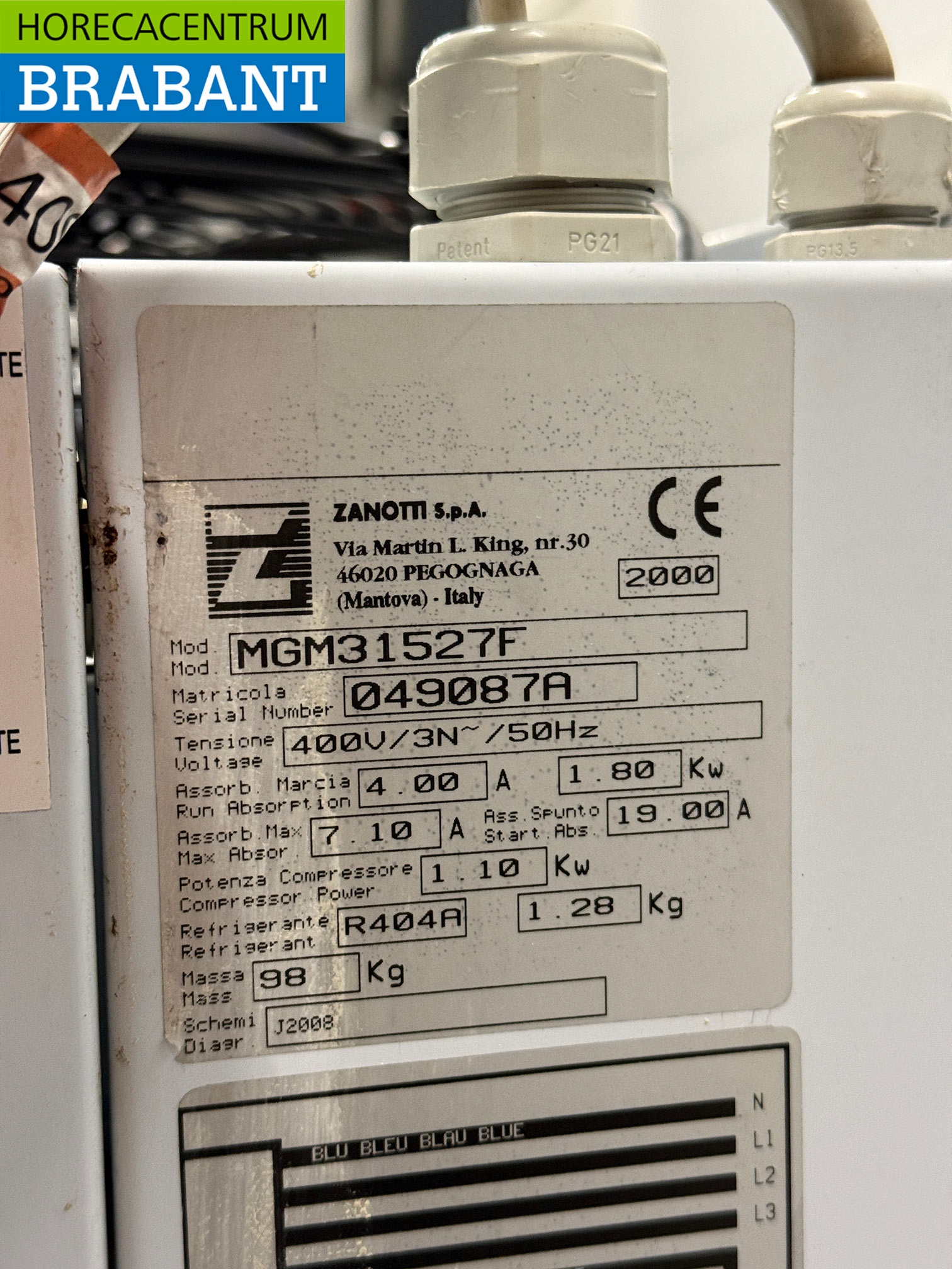 Zanotti Unité de réfrigération Insert Unité murale monobloc 33 m3 400V Horeca – Image 5