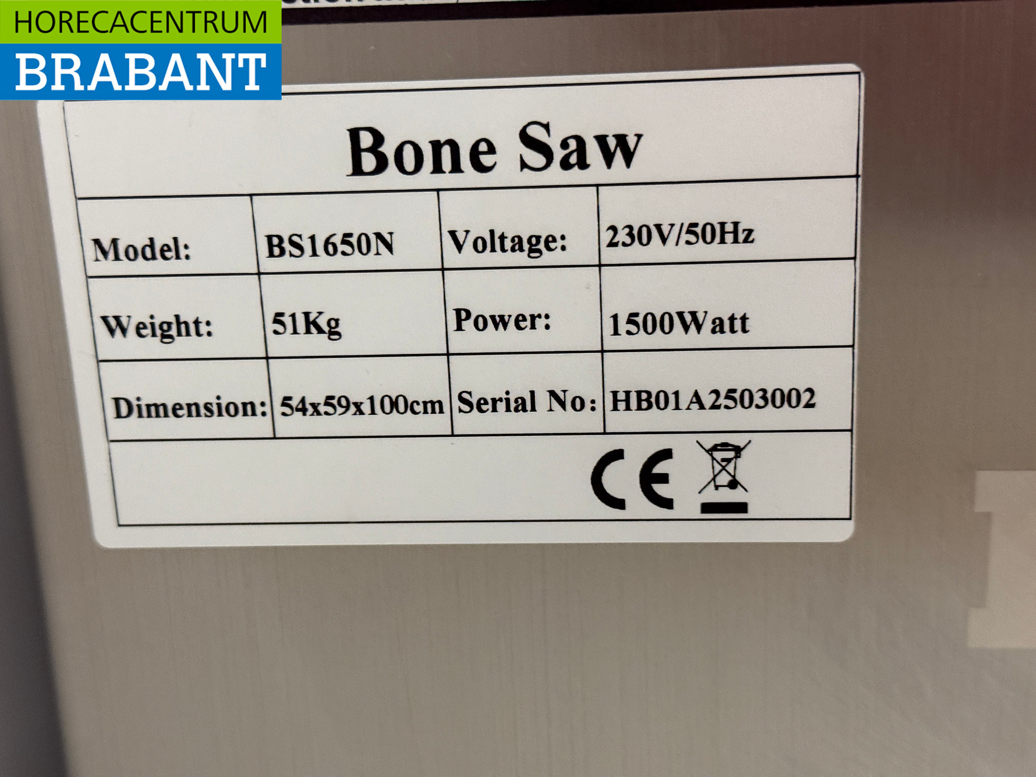 Scie à ruban en acier inoxydable scie à os table inclinable 1650 mm 230V Boucherie Traiteur – Image 6