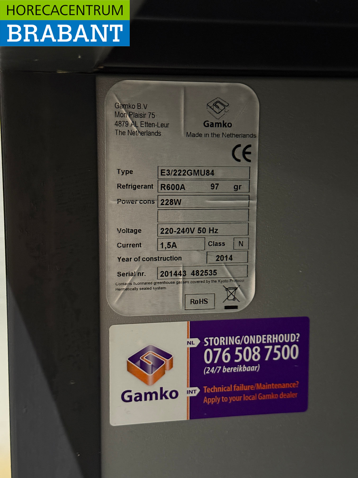 Gamko Bar Cooler 3 portes battantes en verre 199 cm 230V Horeca – Image 5