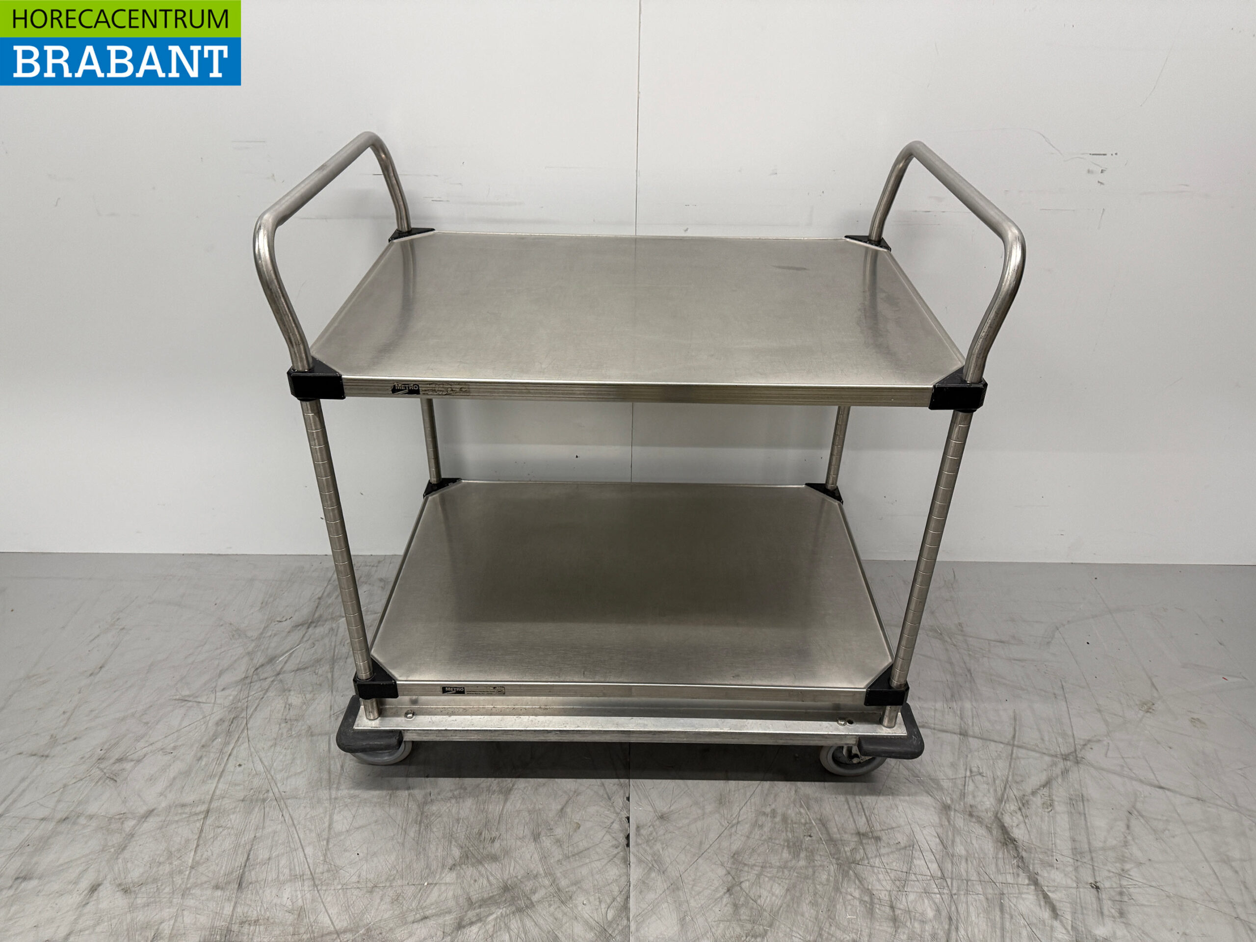 Chariot de service en acier inoxydable 2 étages 97 cm Restauration