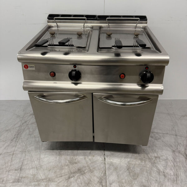 Friteuse double Baron en acier inoxydable 2 x 15 litres PROPAAN Horeca
