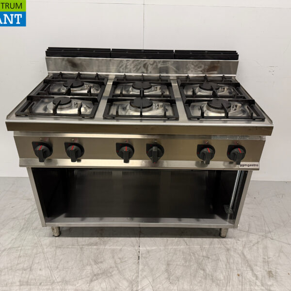 Cuisinière 6 feux Berto en acier inoxydable 120 cm GAS Horeca