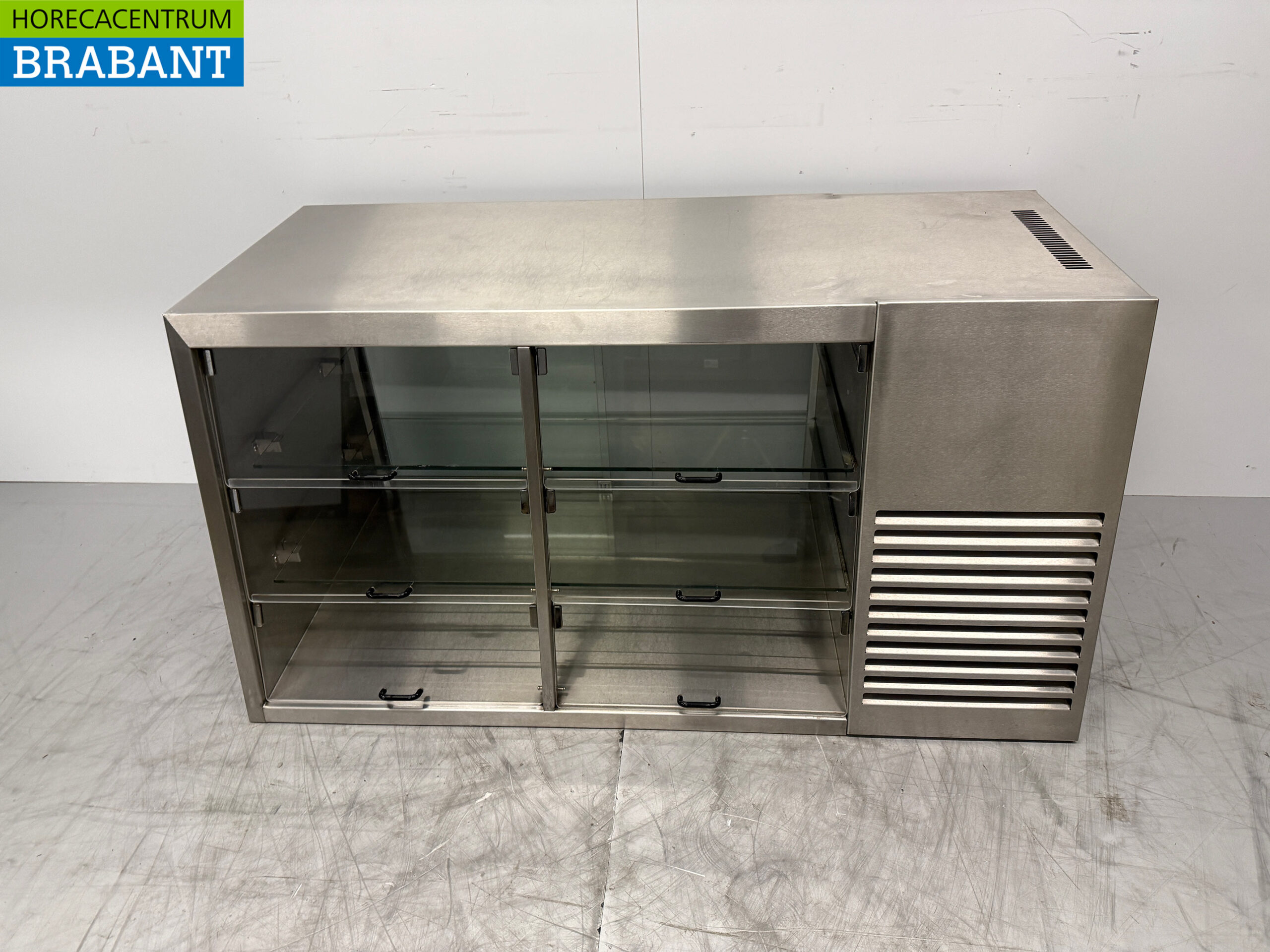 Vitrine Groku en acier inoxydable 6 volets 140 cm 230V Horeca