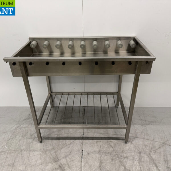 Acier inoxydable Table d'égouttage / convoyeur à rouleaux pour lave-vaisselle à poussoir 110 cm Horeca