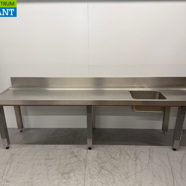 Table d'alimentation en acier inoxydable T.B.V. Lave-vaisselle coulissant 226 x 75 x 92 cm Horeca