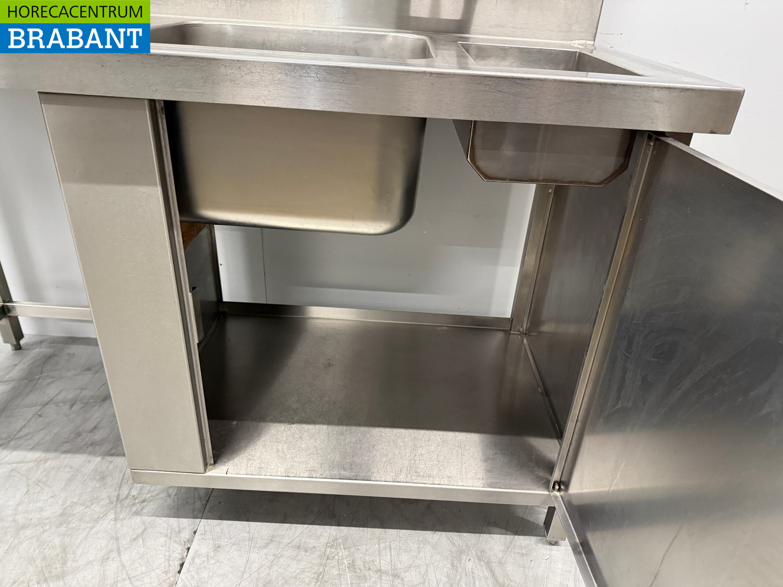 Évier en acier inoxydable avec robinet 160 x 70 x 95 cm Restauration – Image 5