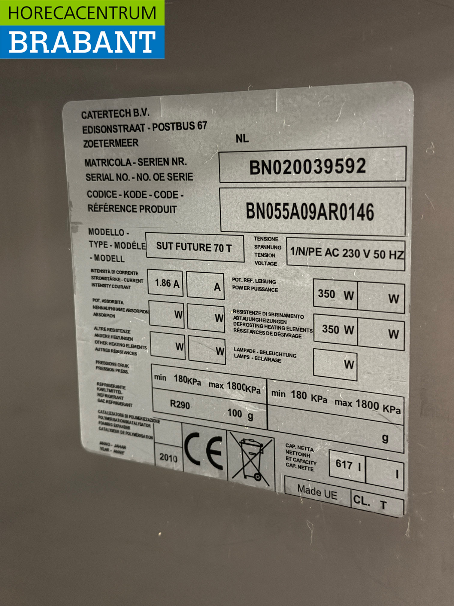 Acier inoxydable Catertech Réfrigération 617 litres 230V Horeca – Image 5