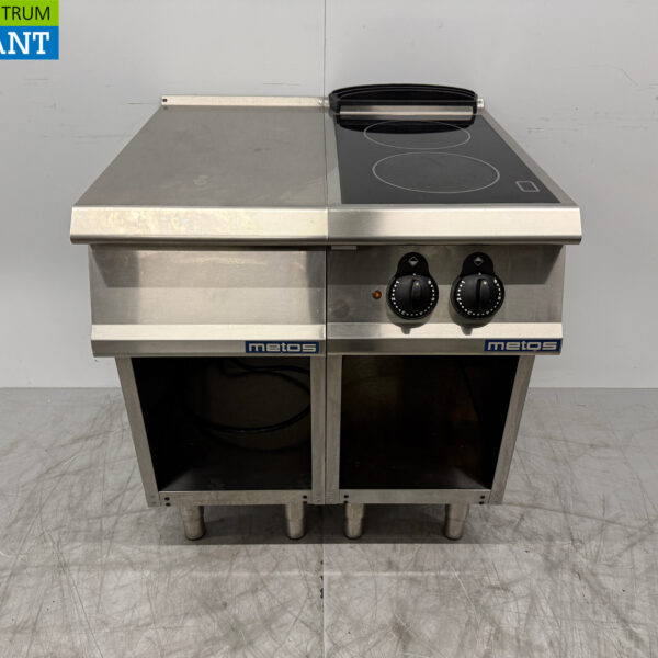 Metos 2 brûleurs en acier inoxydable Table de cuisson vitrocéramique 80 cm 400V Horeca
