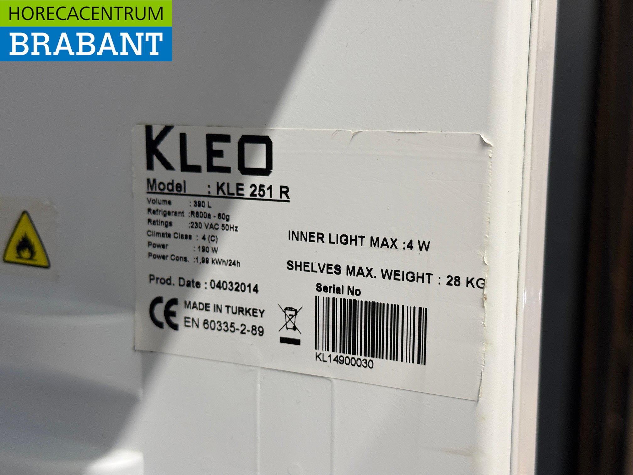 Kleo Réfrigérateur 390 litres 230V Horeca – Image 5
