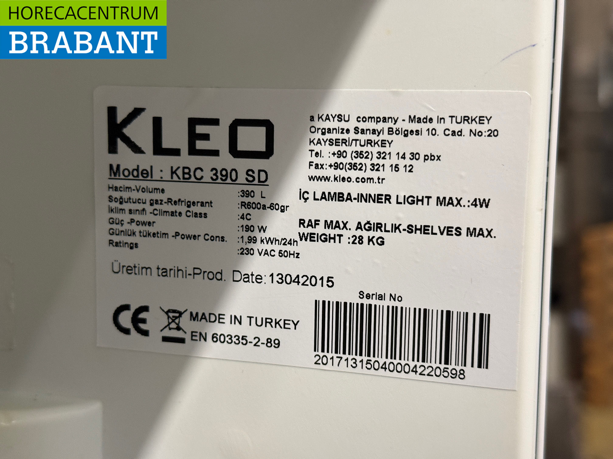 Kleo Réfrigérateur 390 litres 230V Horeca – Image 5