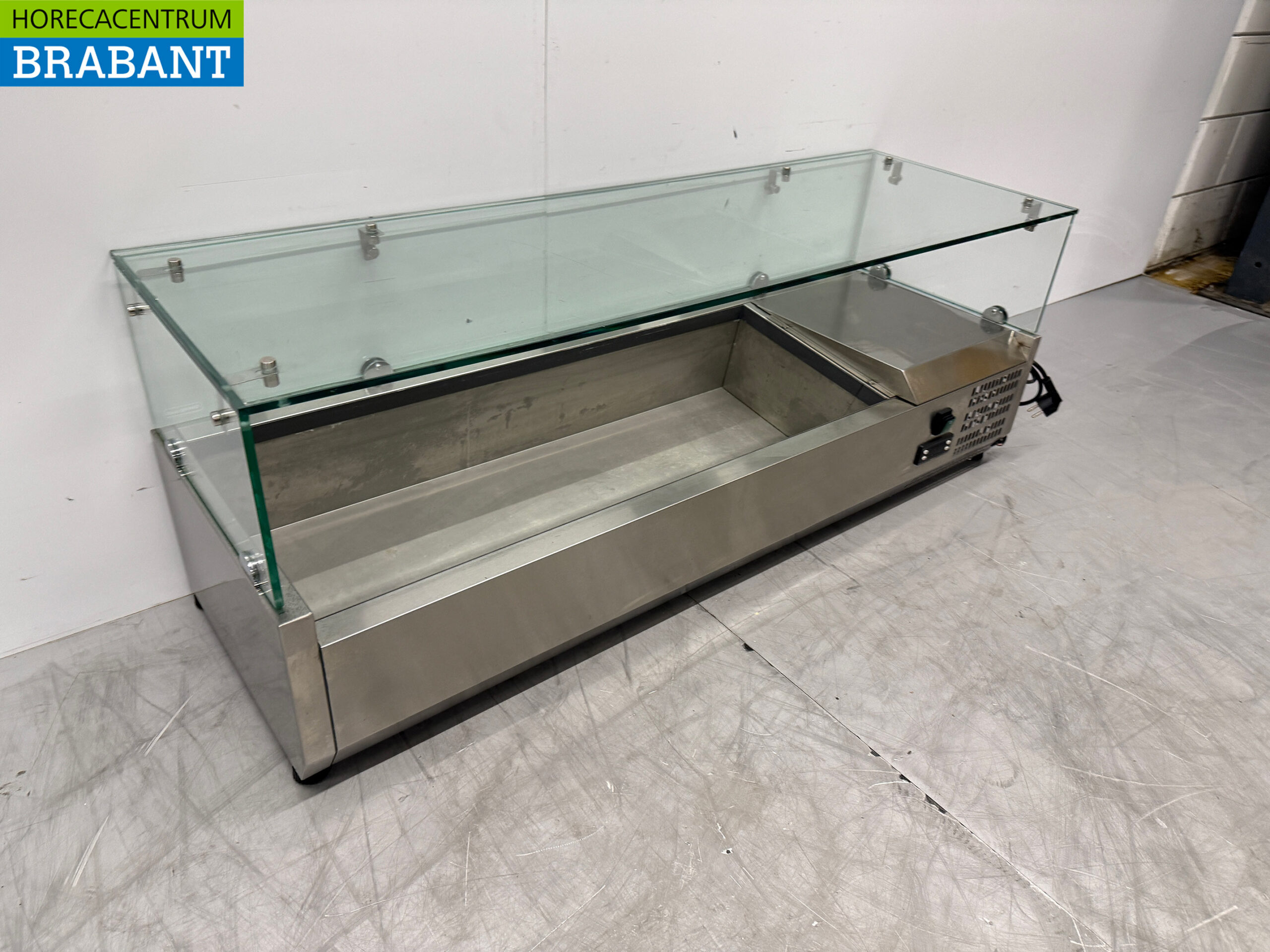 Vitrine inox Vitrine réfrigérée on-top saladière 3 x 1/3 et 1 x 1/2 GN 120 cm Horeca – Image 3