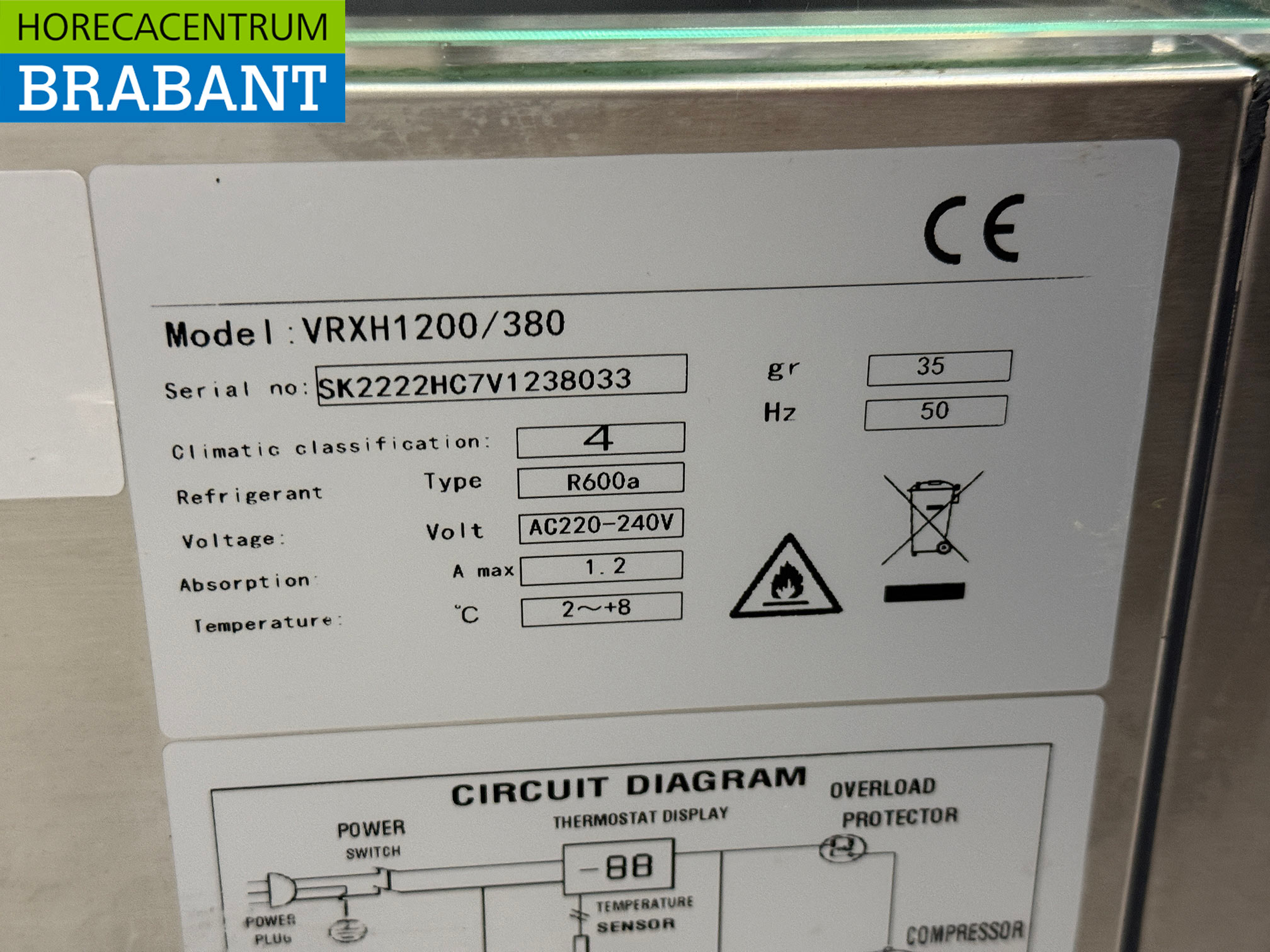 Vitrine inox Vitrine réfrigérée on-top saladière 3 x 1/3 et 1 x 1/2 GN 120 cm Horeca – Image 4