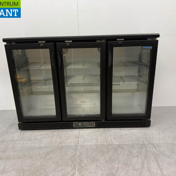 Polar Bar Cooler 3 portes battantes en verre 135 cm 230V Catering