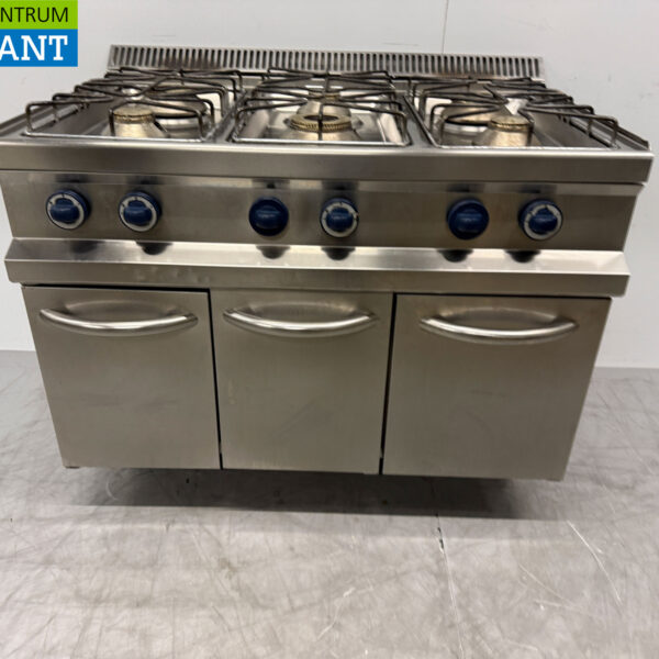 Cuisinière à 6 feux Roeder en acier inoxydable 110 cm GAS Horeca
