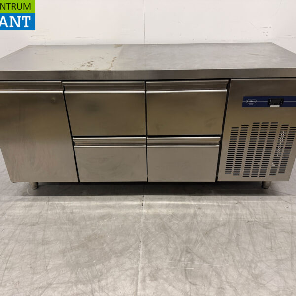 Acier inoxydable Rubbens Établi réfrigéré 4 tiroirs et 1 porte 175,5 cm 230V Horeca