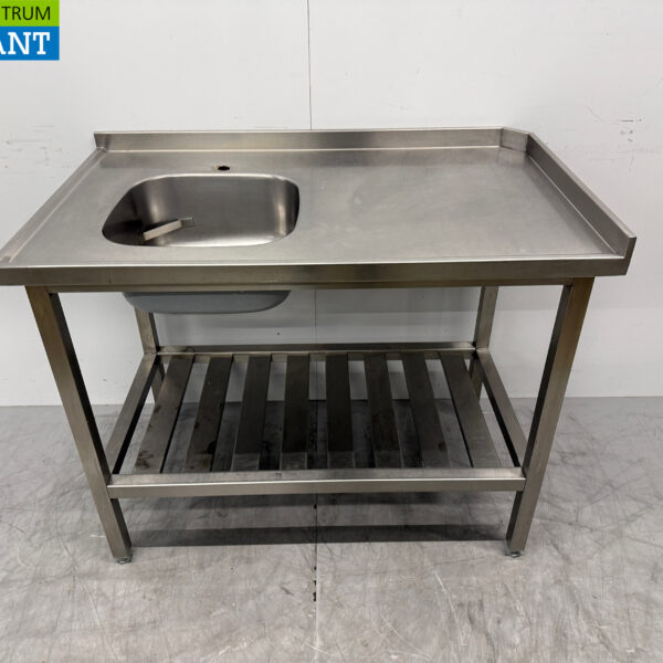 Table de rinçage en acier inoxydable avec châssis 115,5 cm Restauration